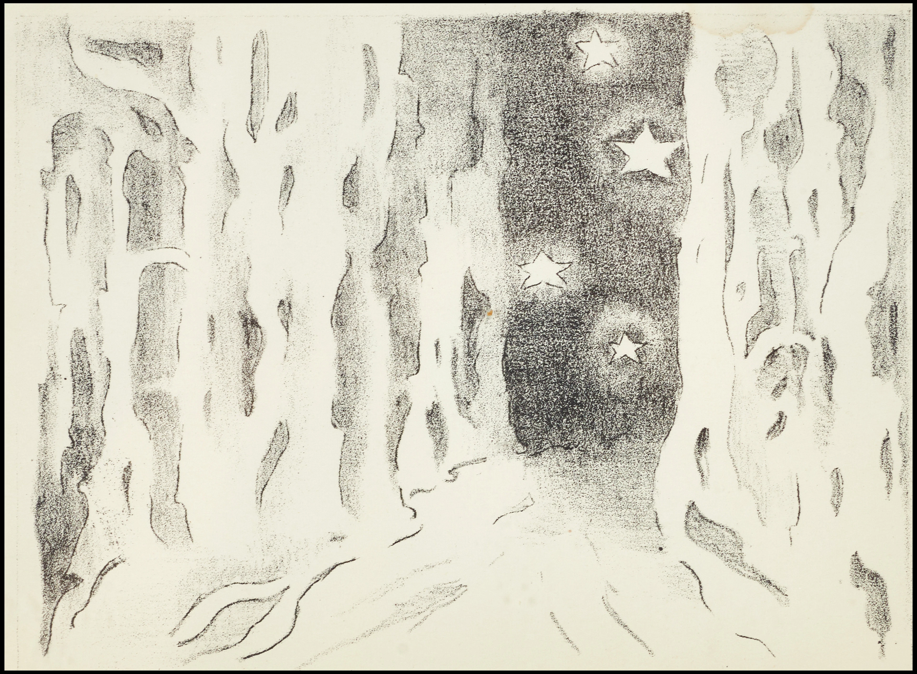 ELSA THORESEN (USA, 1909-1994). Träd under stjärnhimmel, signerad