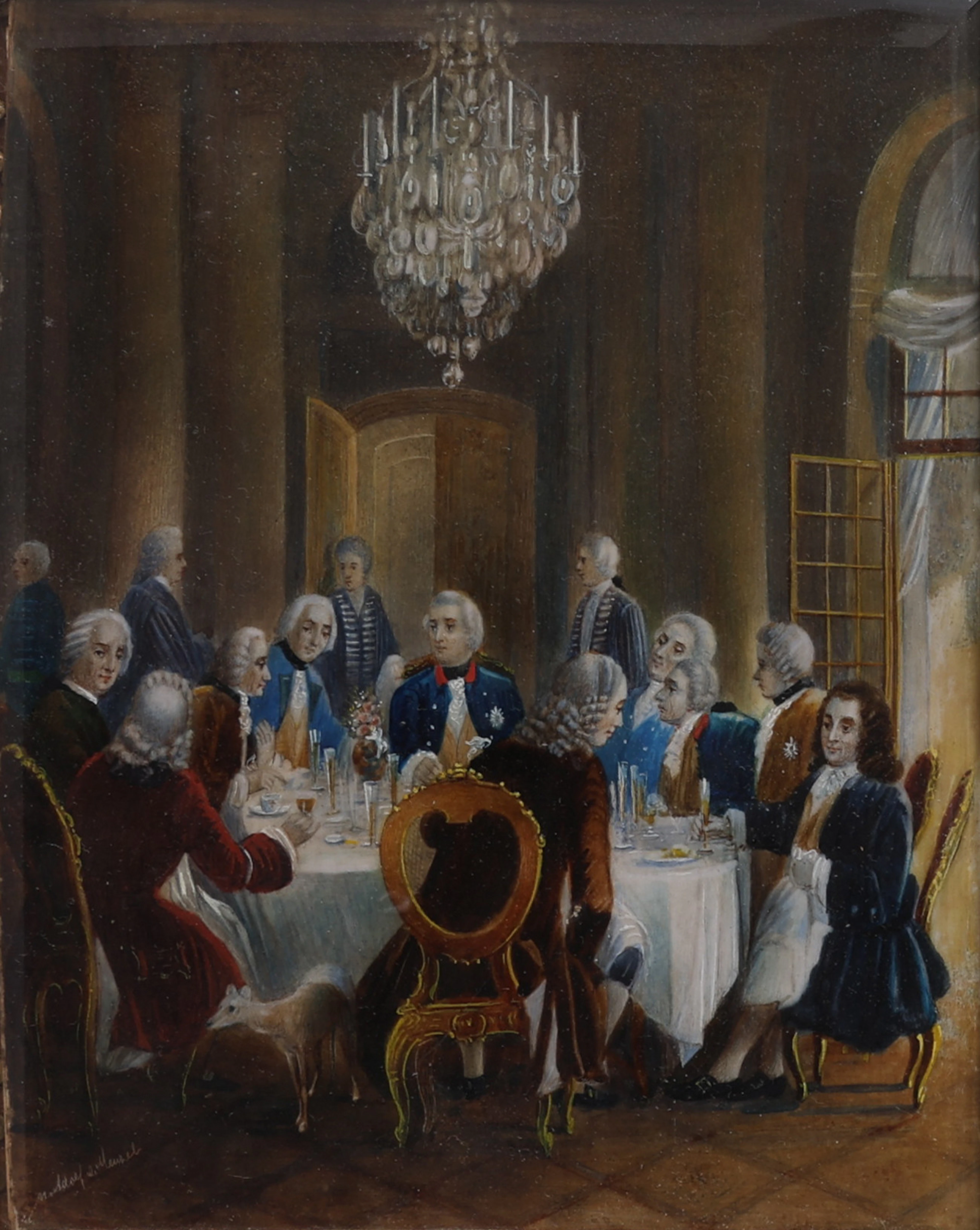 ADOLPH VON MENZEL. Efter. GOUACHE PÅ PAPPER, MINIATYRKOPIA EFTER "KÖNIG
