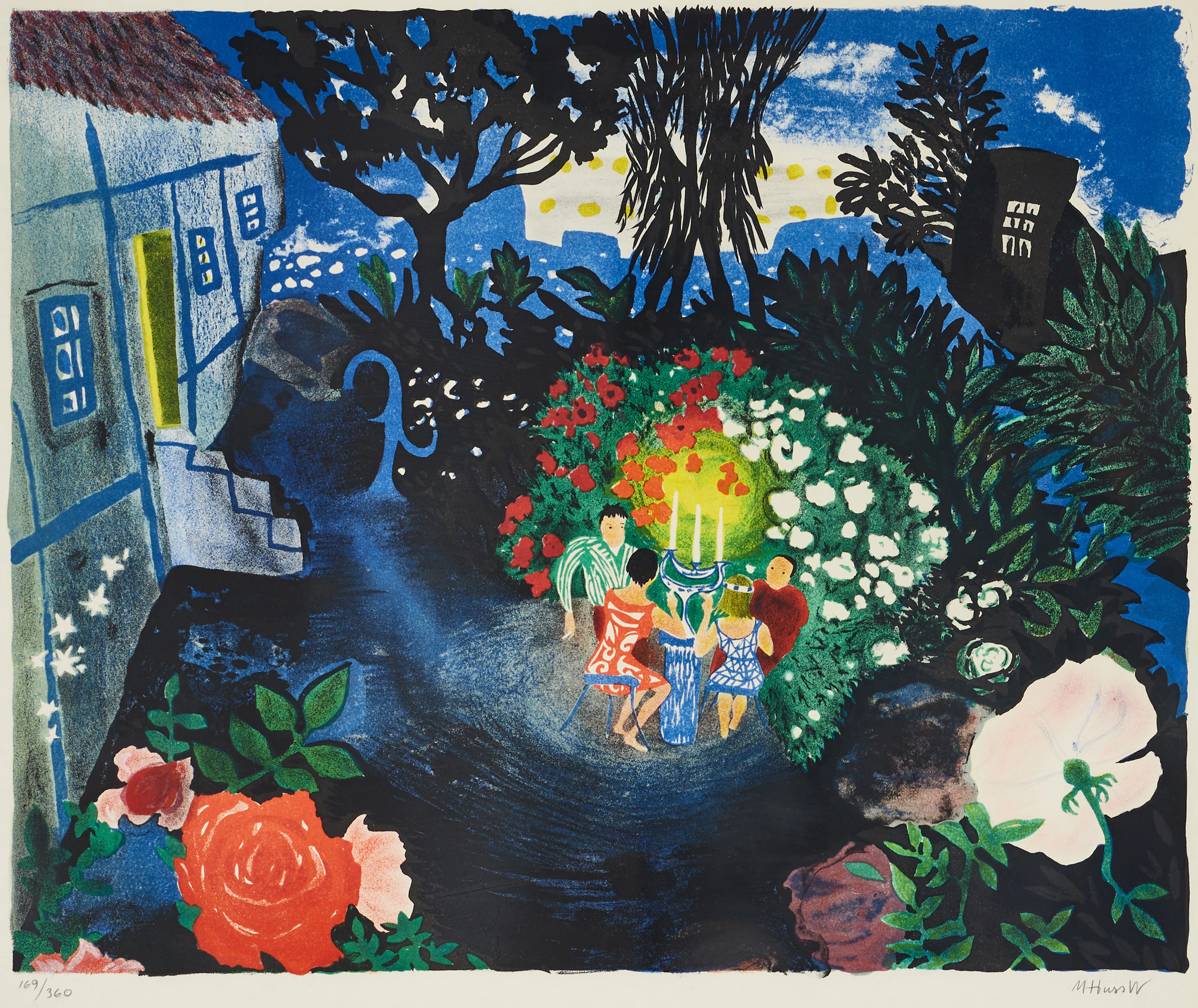 MONA HUSS WALIN (född 1944). "Sommarnatt", 1972, signerad M Huss W