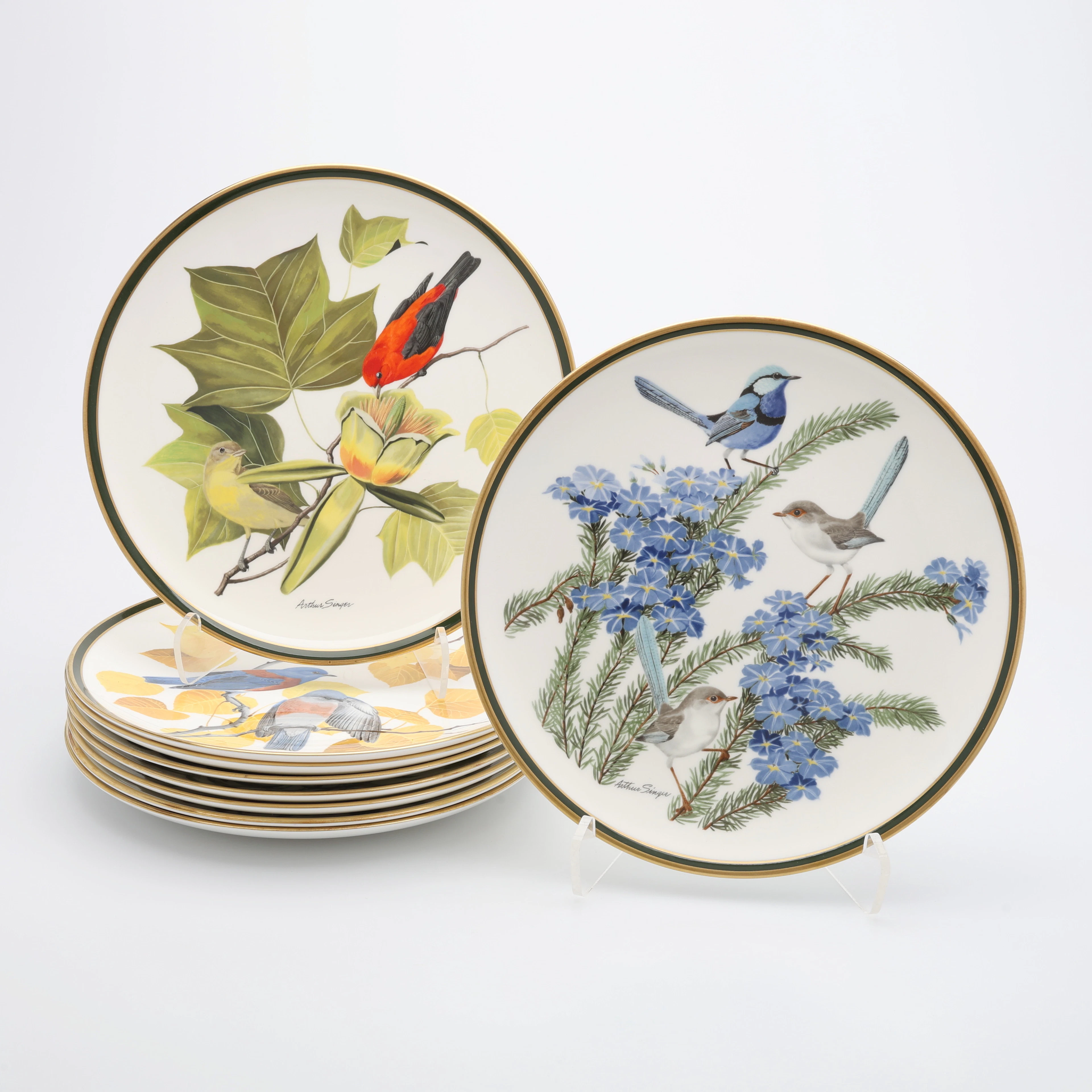 TALLRIKAR, 6+3 STYCKEN, "FLOWERS OF THE YEAR PLATE COLLECTION" SAMT
