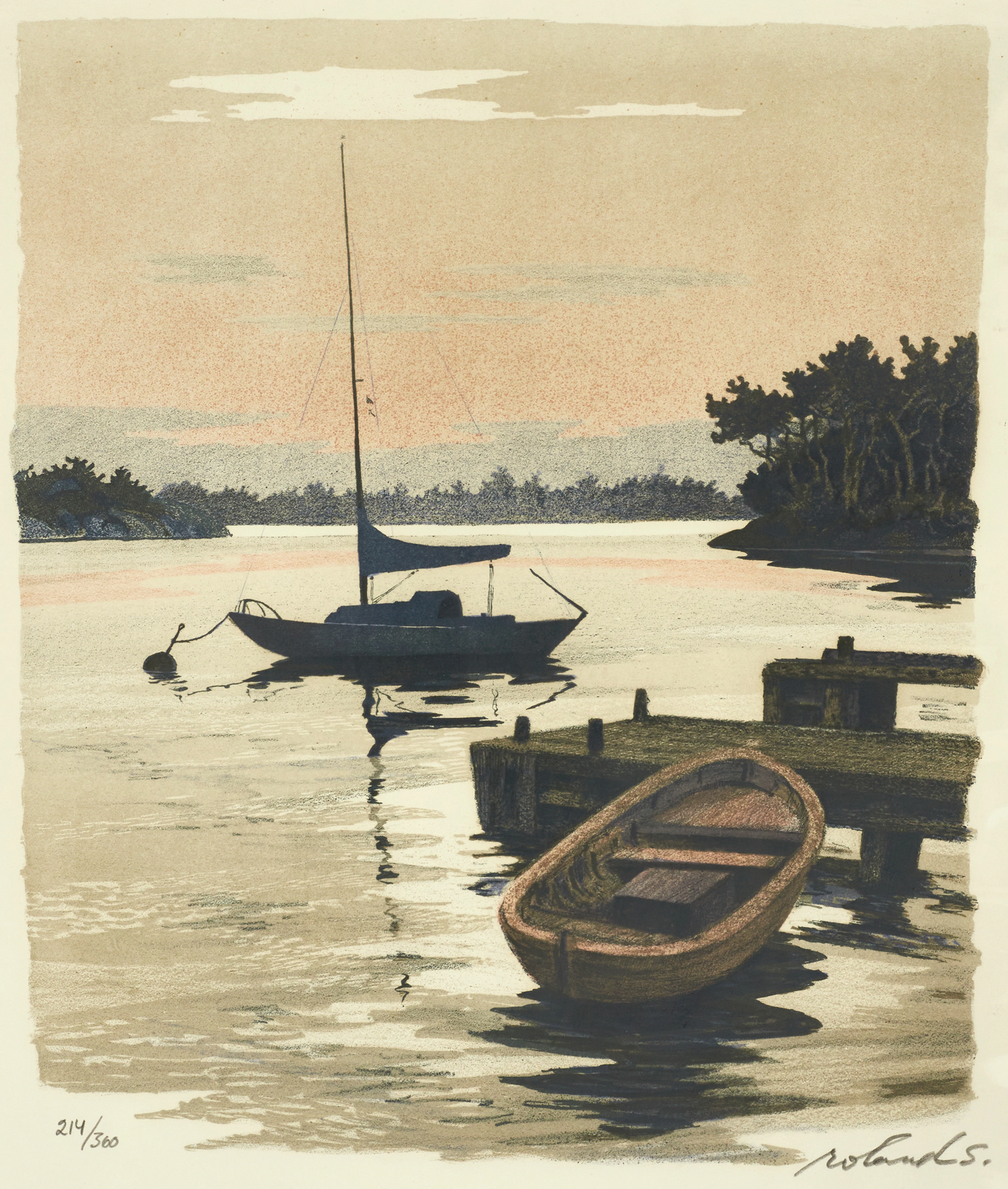 ROLAND SVENSSON (1910-2003). "Sommarafton Tornö", signerad och numrerad