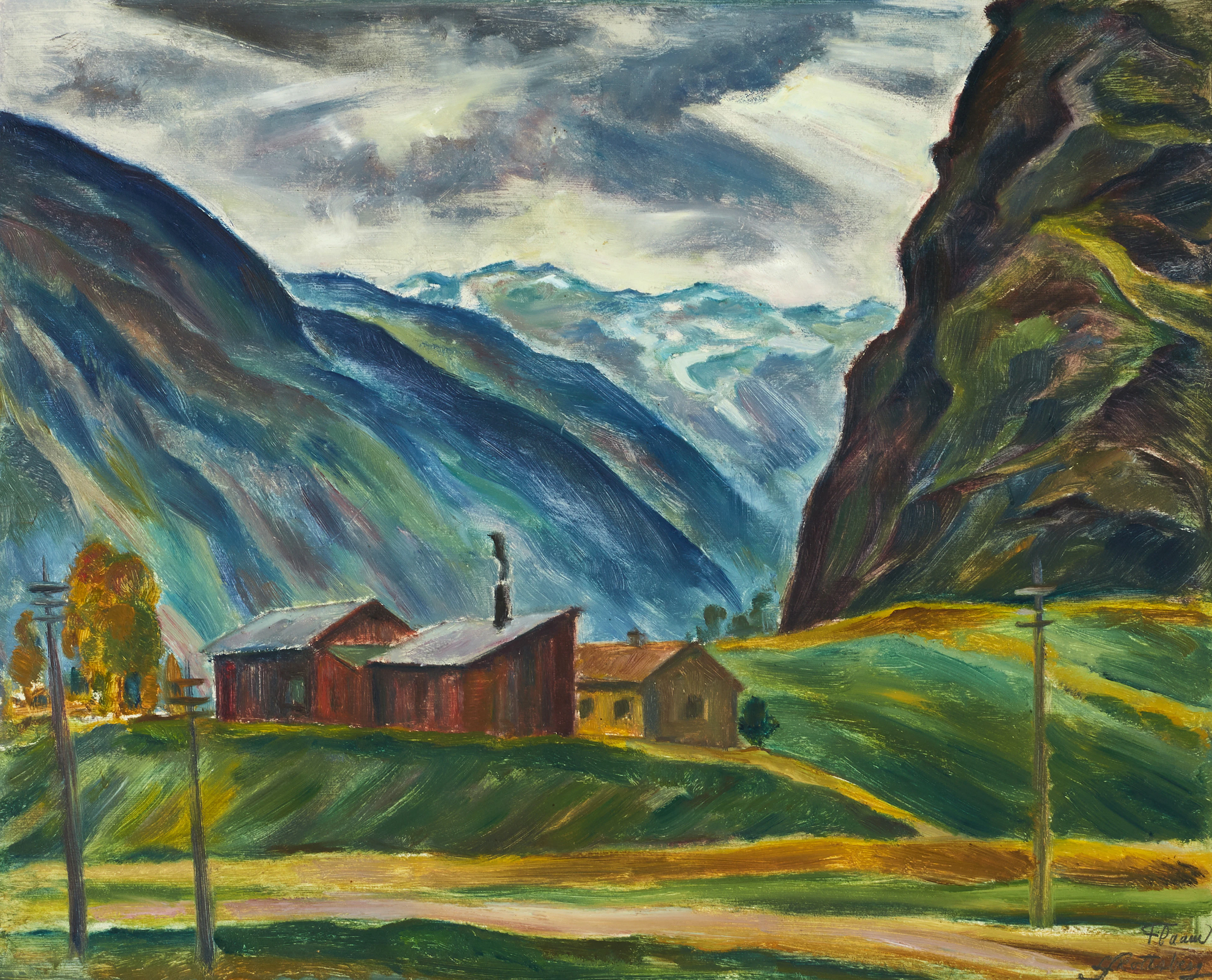 LYDIA SKOTTSBERG (187-1948), Fjällandskap från Flåmsdalen i Norge