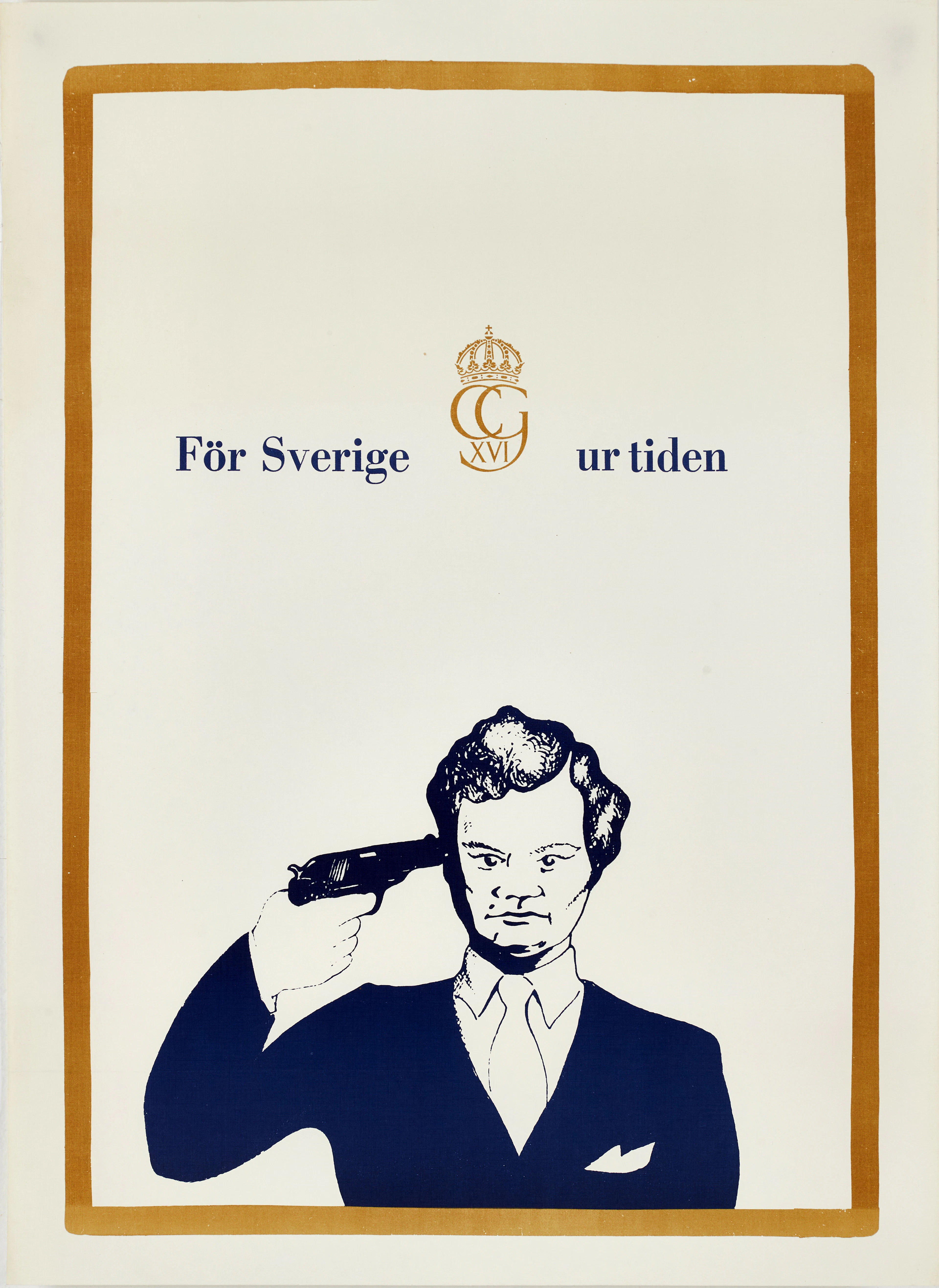 LARS HILLERSBERG (1937-2004). "För Sverige ur tiden", 1973, grafiskt blad.