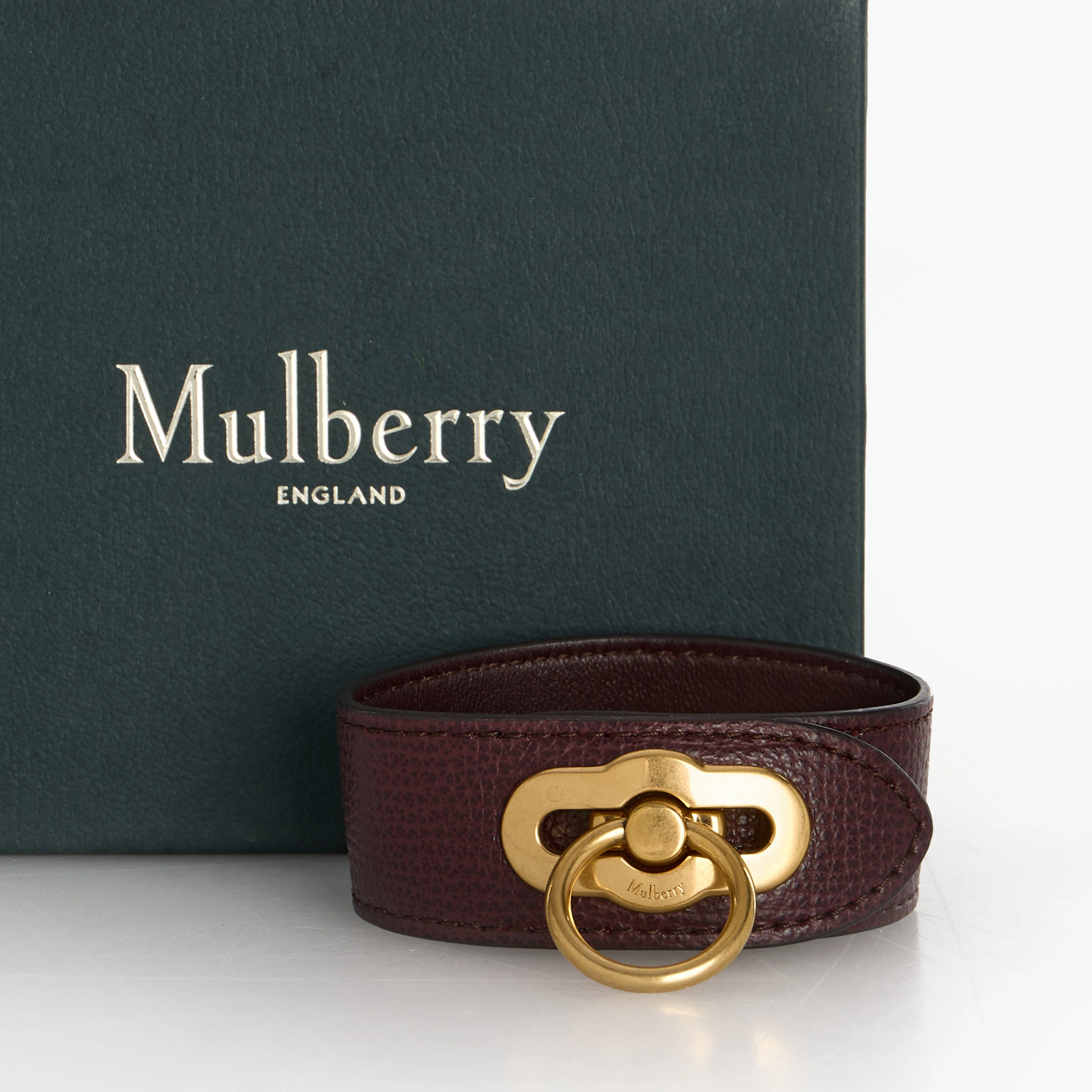 MULBERRY, armband "Amberley", brunt läder.