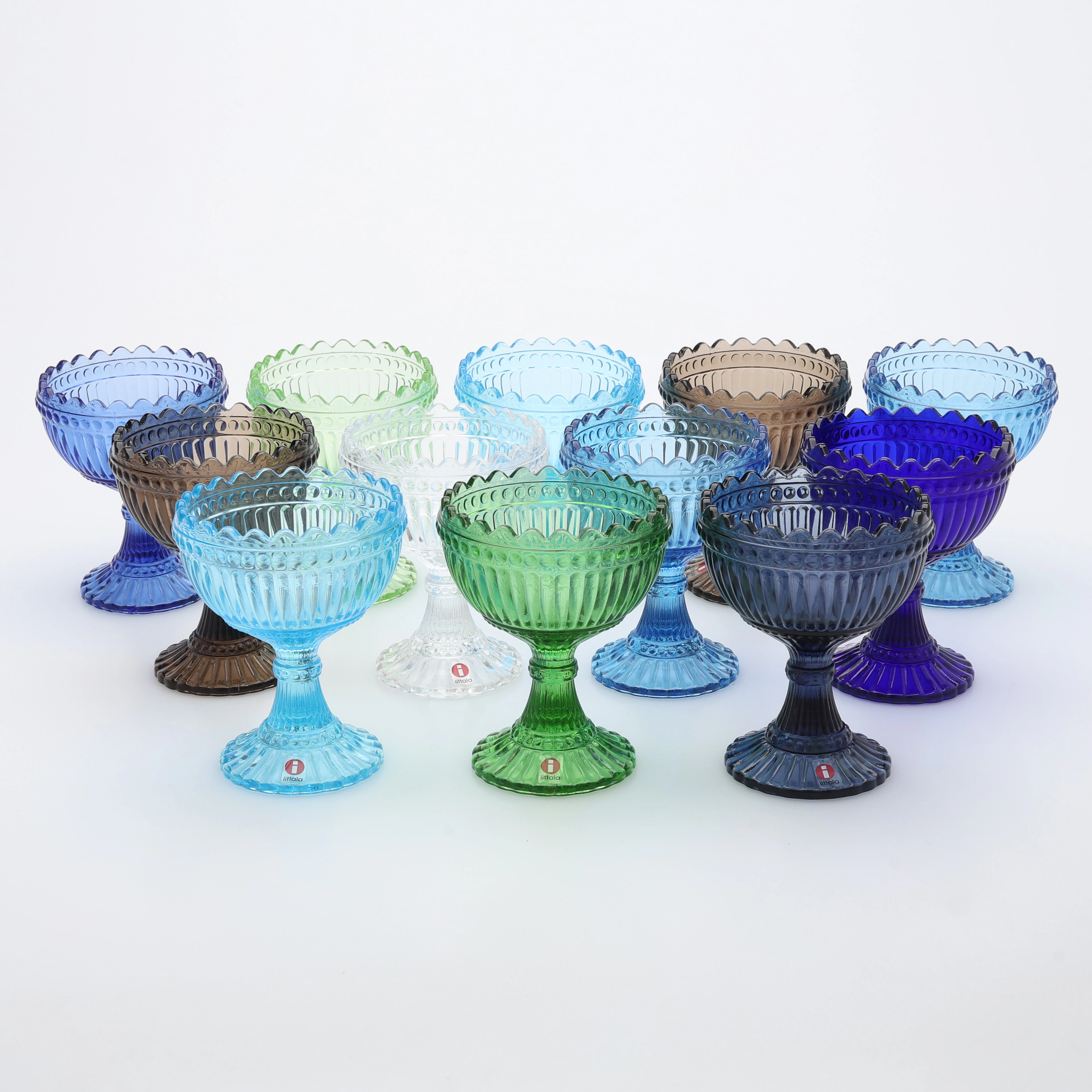 ARMI RATIA. SKÅLAR, 12 ST, "MARIBOWL" I SERIEN MARISKOOLI, GLAS, MARIMEKKO