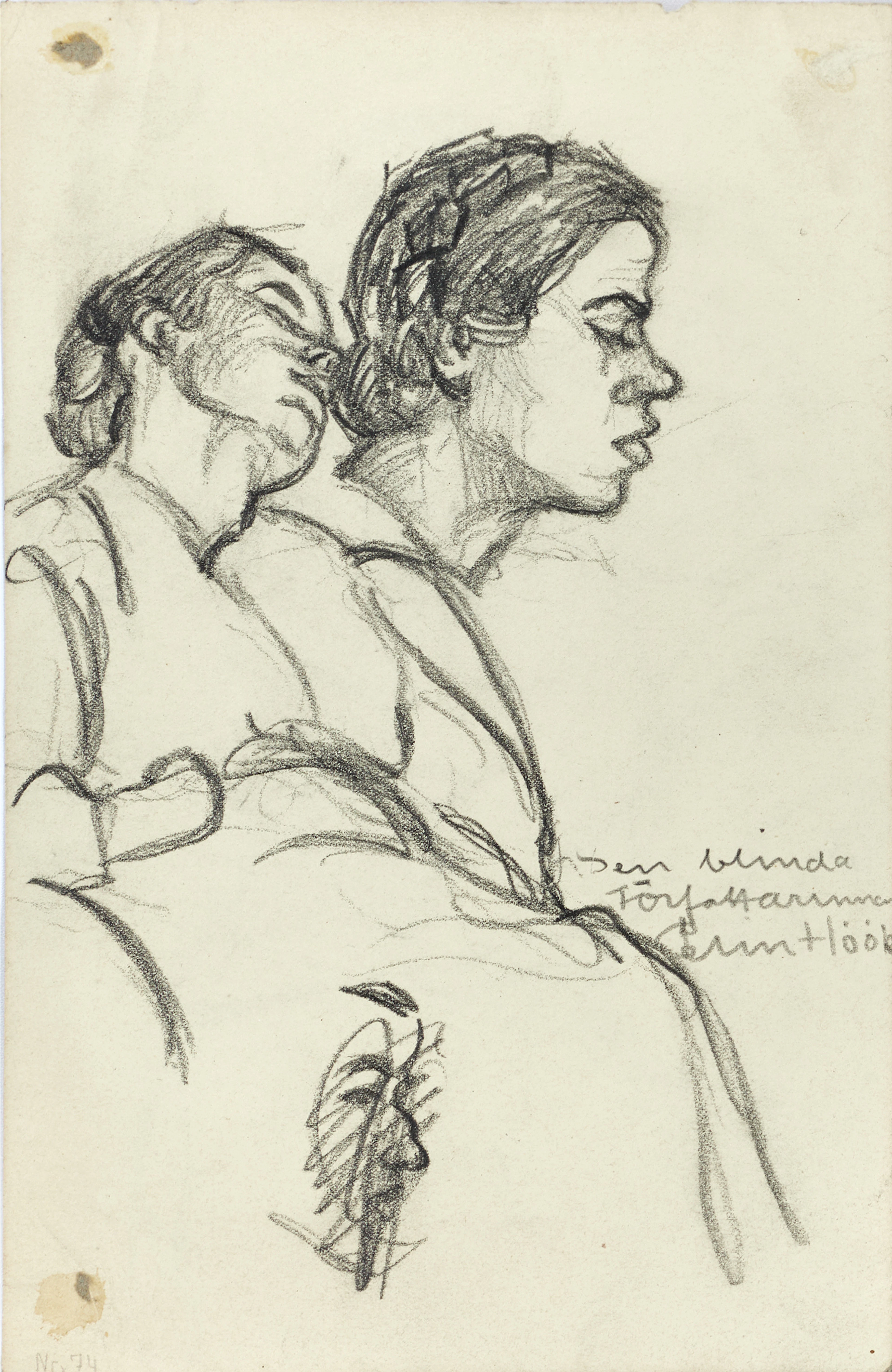 ACKE HALLGREN (1885-1940), 2 st, Författarinnan Elin Hök, betitlade