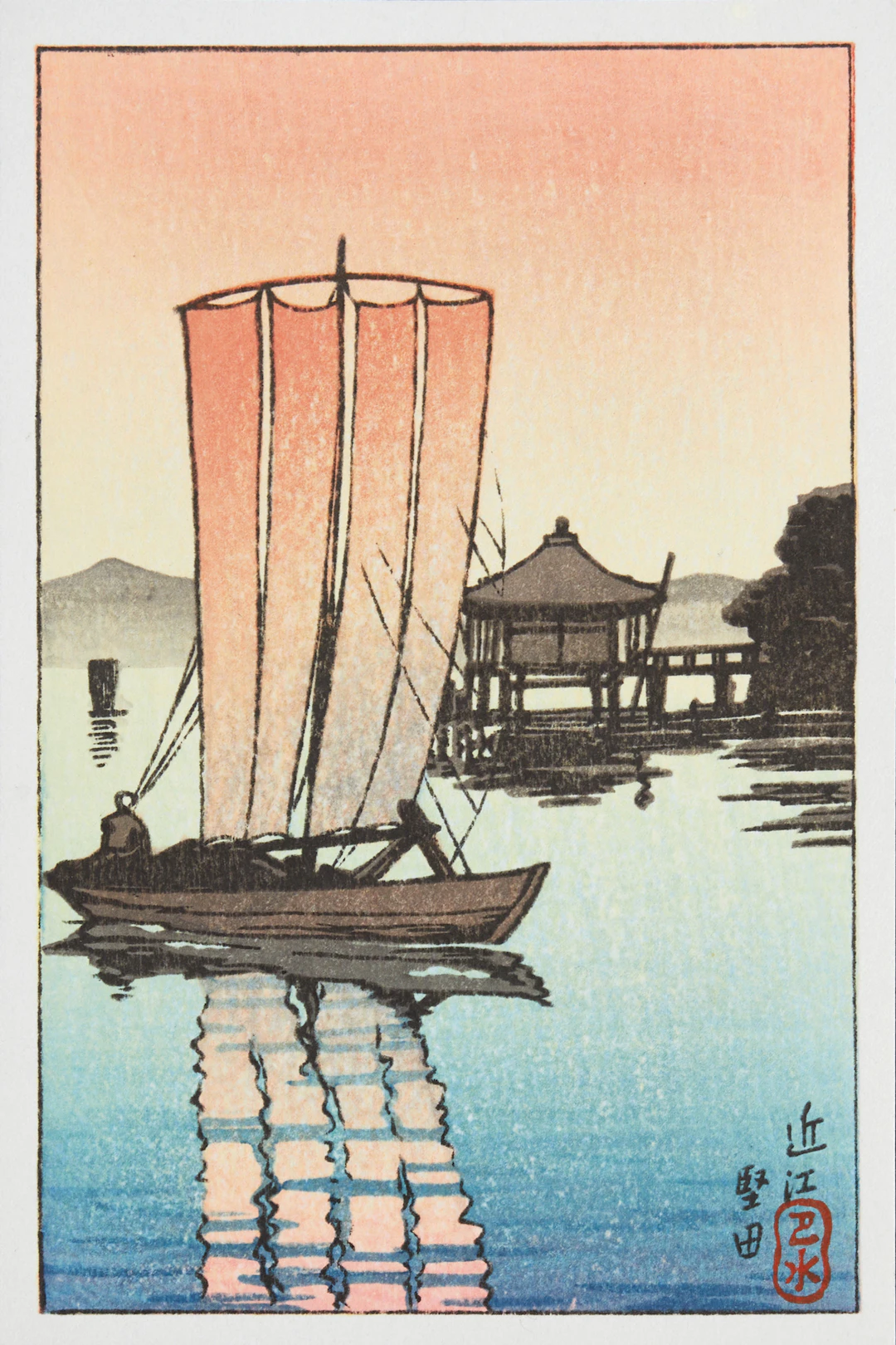 HASUI KAWASE (1883-1957), efter, 4st, landskap i vykortsformat.