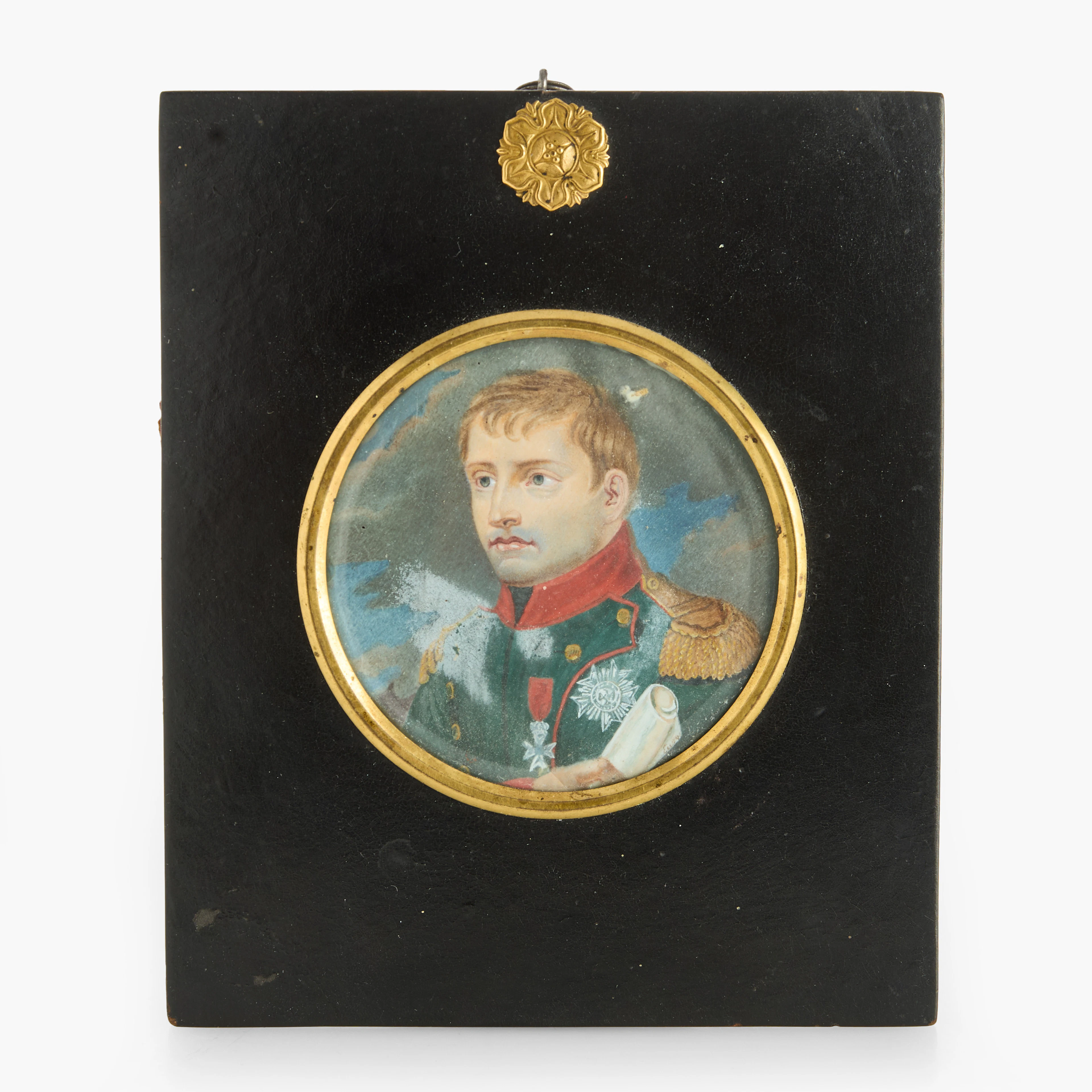 MINIATYR, 1800-talets första hälft, porträtt föreställande Napoleon