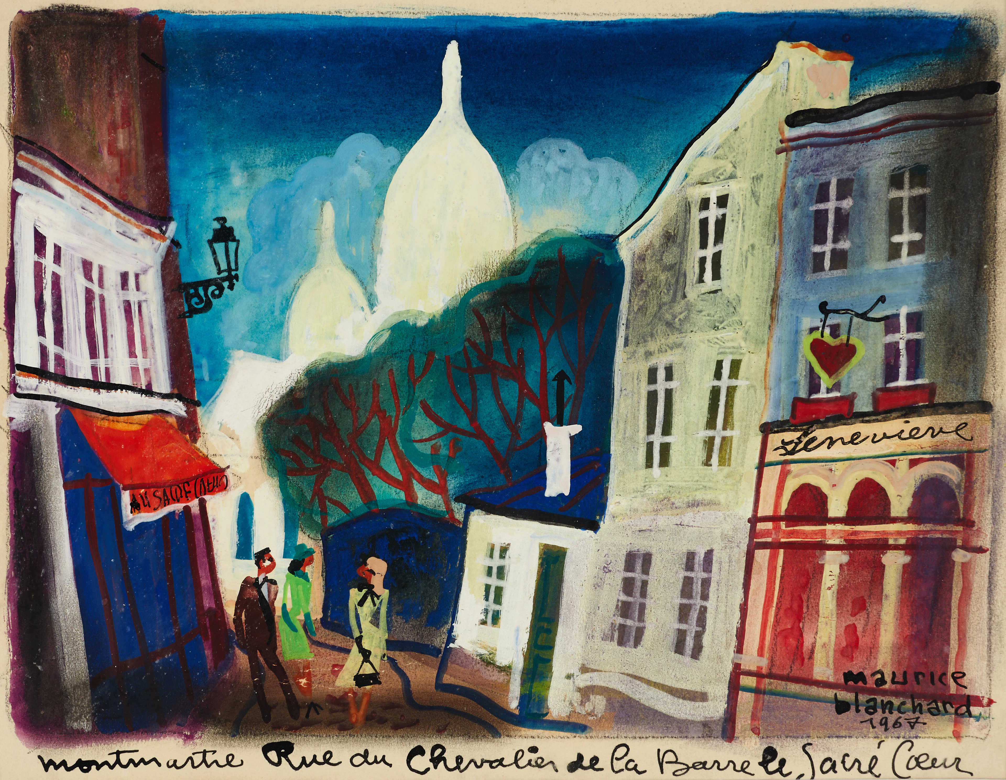 MAURICE BLANCHARD (Frankrike, 1903-1969). Montmartre Rue du Chevalier