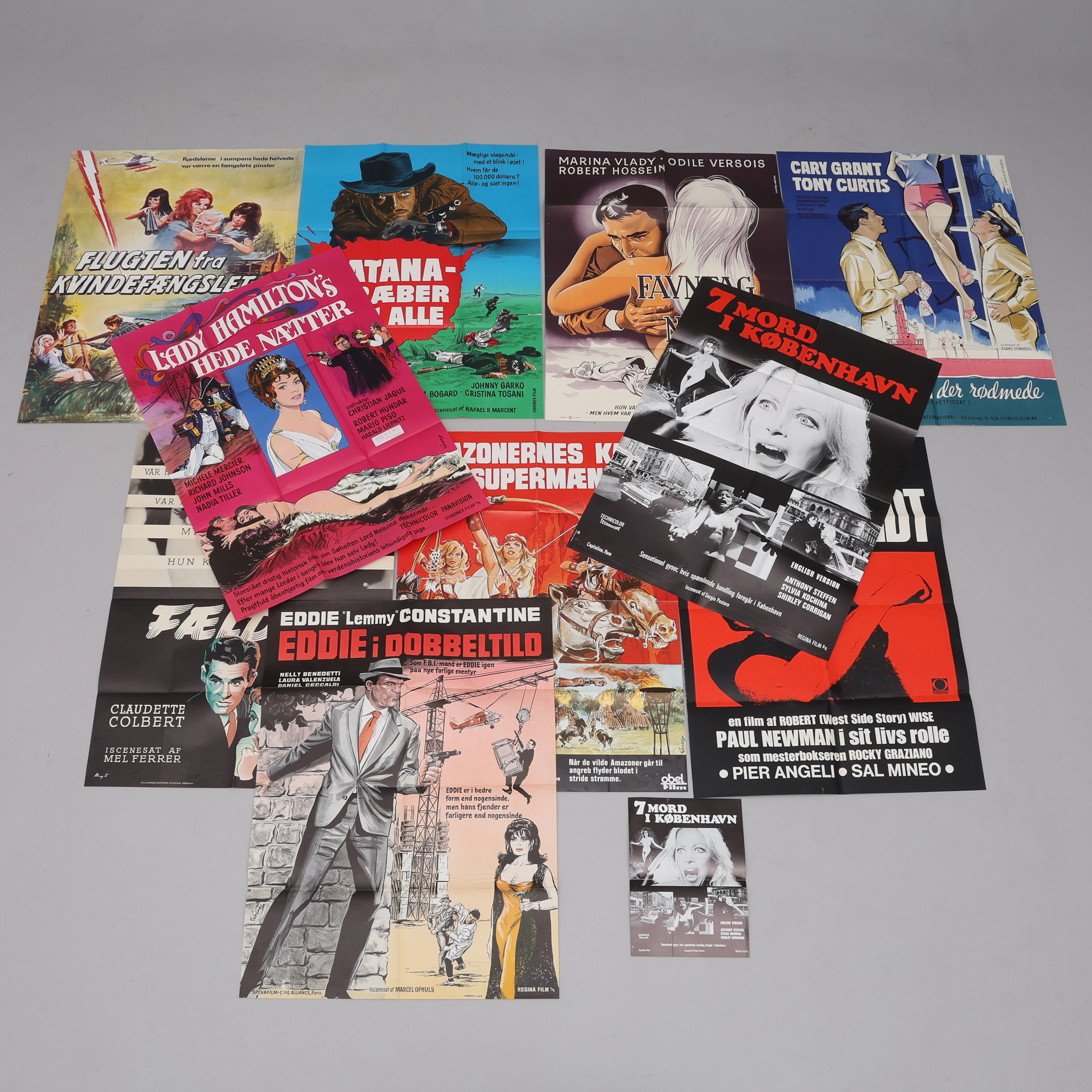 DANSKA FILMAFFISCHER, 10 ST, 1950/60 & 70-TALSTITLAR.