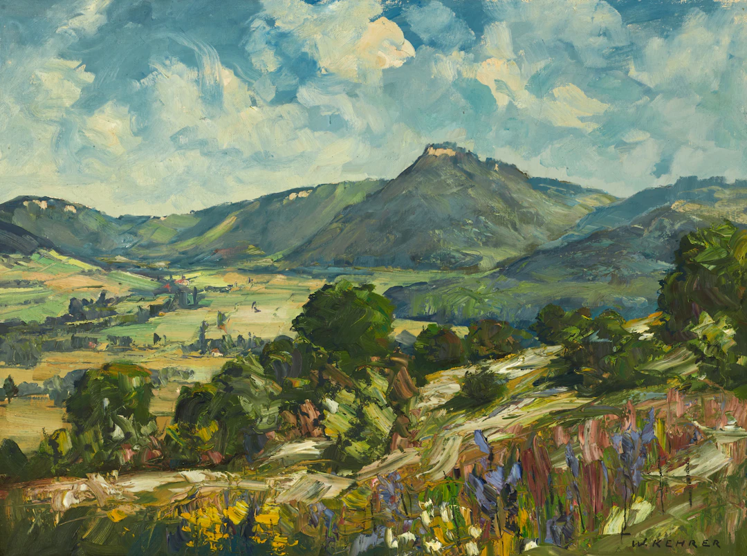 WILHELM KEHRER (Tyskland, 1892-1960), Landskap med berg, signerad, olja på duk.