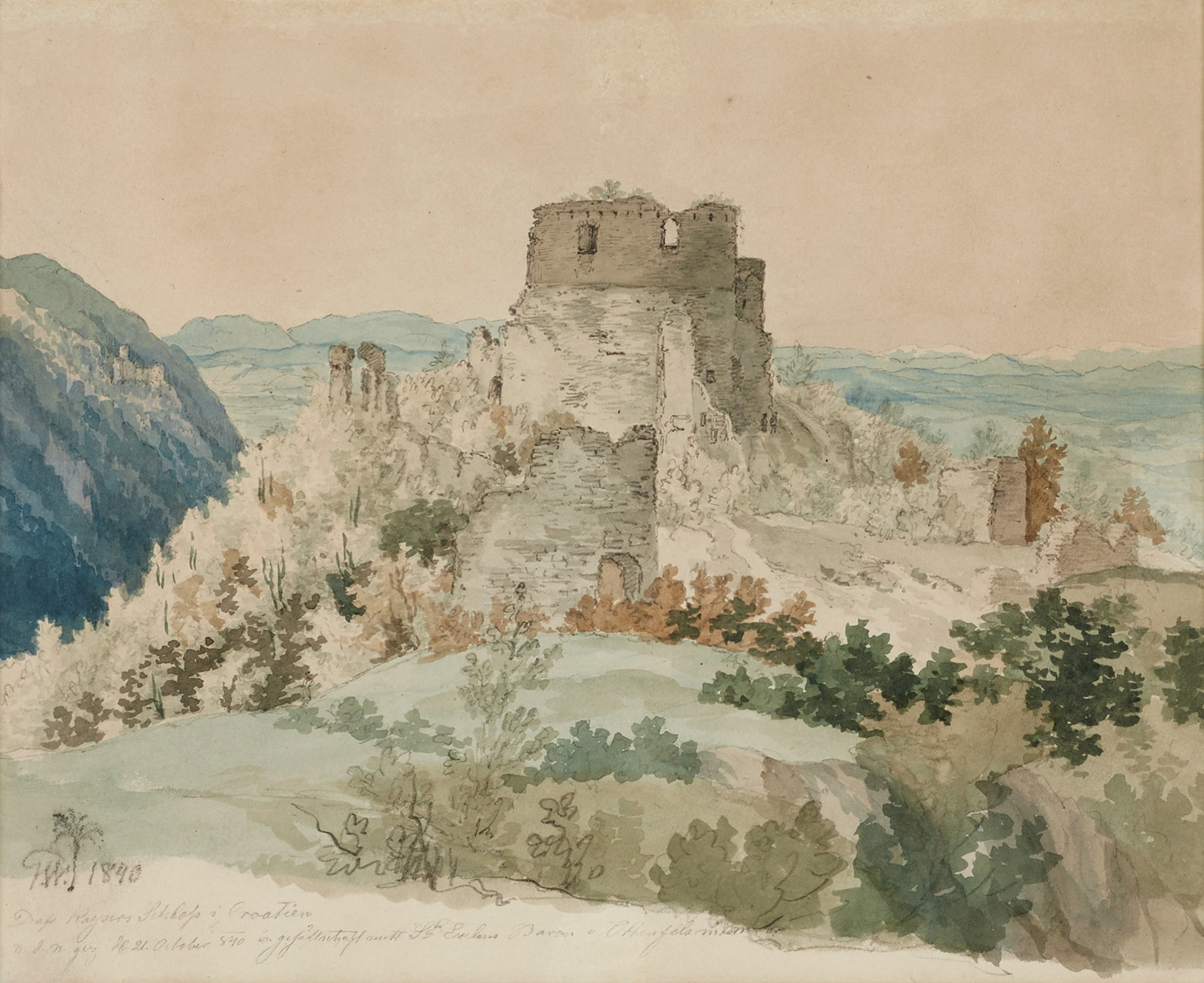 GUSTAF WILHELM PALM (1810-1890): Ruins of th Emperial Casouside Split