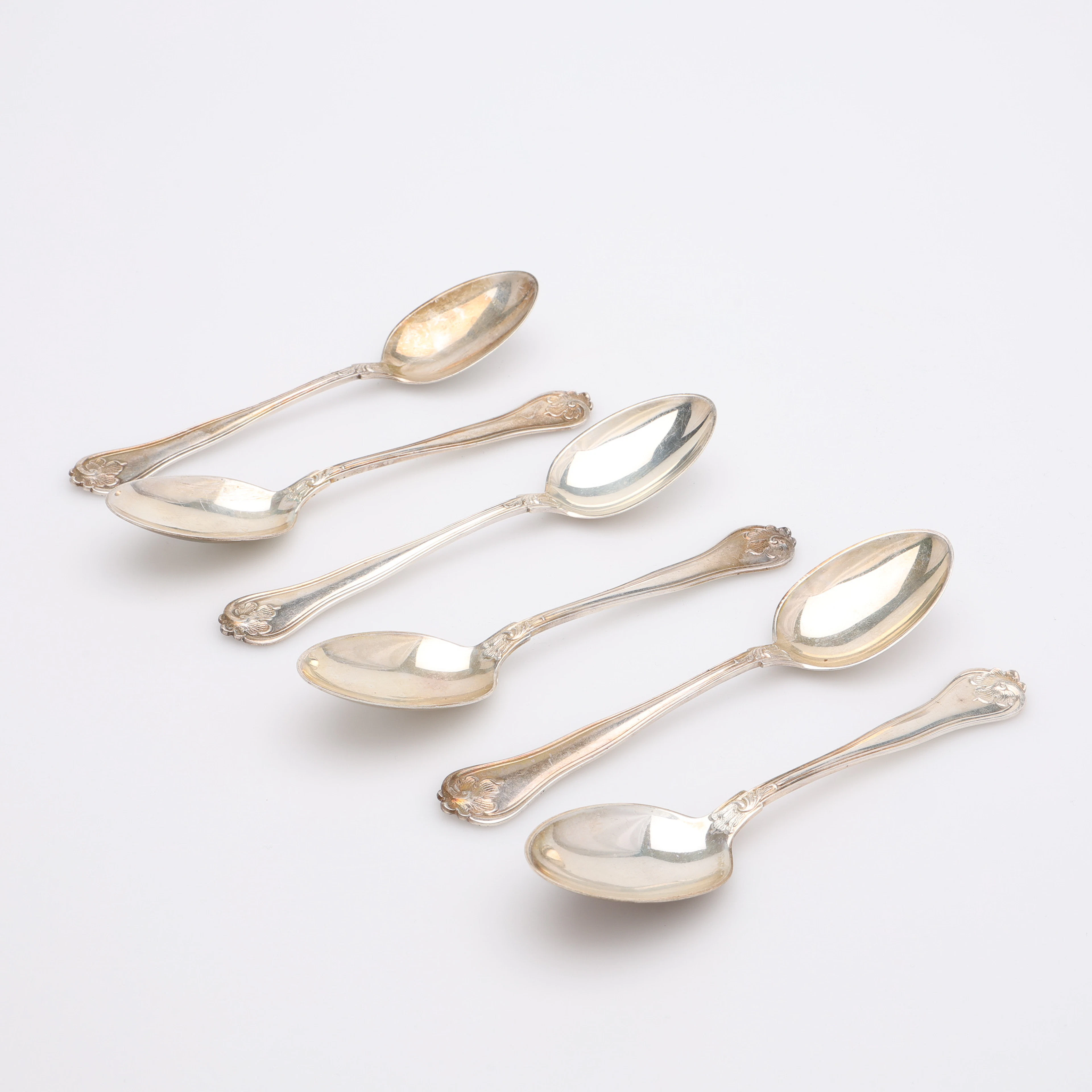 SKEDAR, 6 STYCKEN, SILVER, COHR, DANMARK. TOTALVIKT CA 183 GRAM.