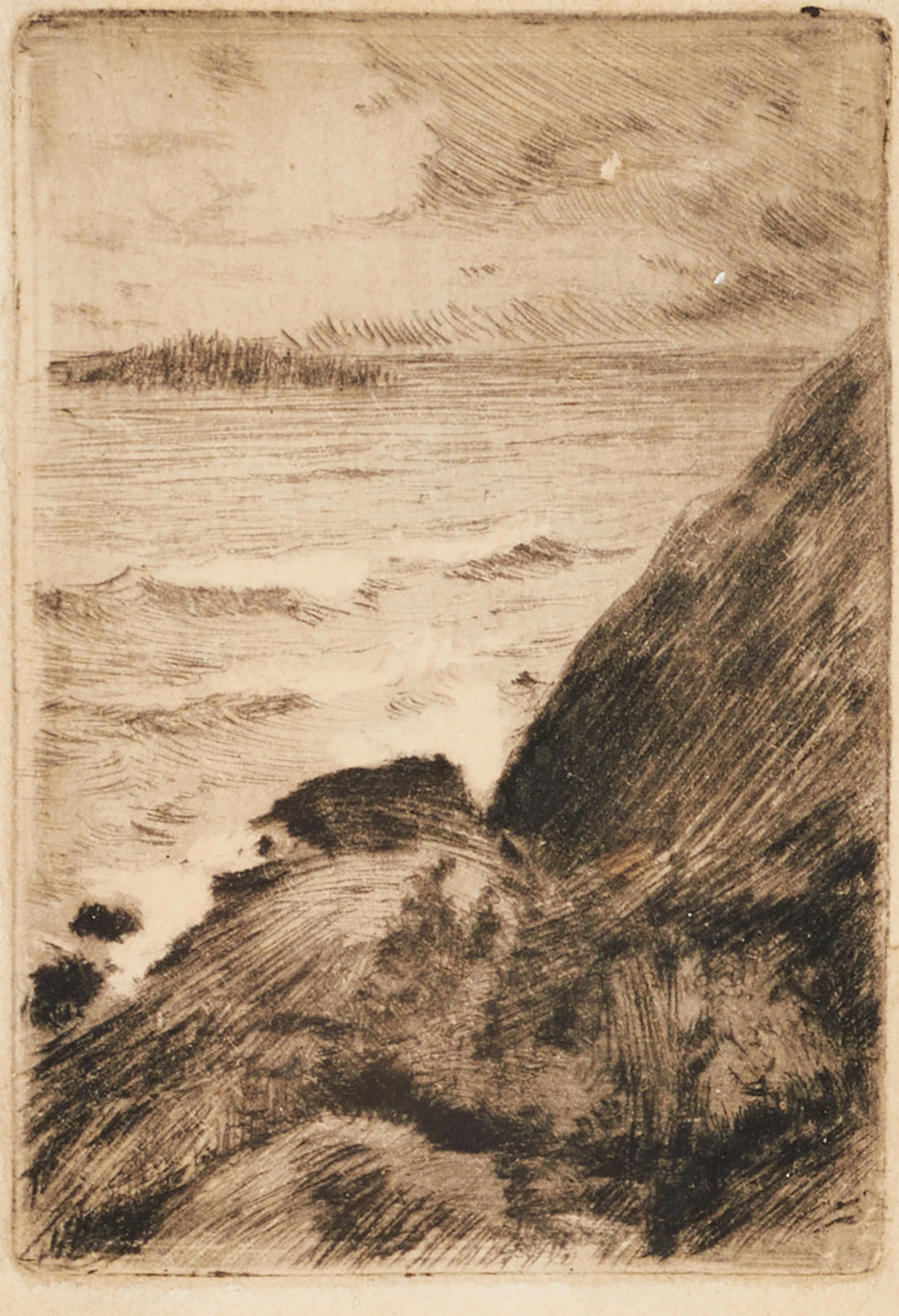 ROBERT THEGERSTRÖM (London 1857-1919 Stockholm), Klippor, signerad, etsning.