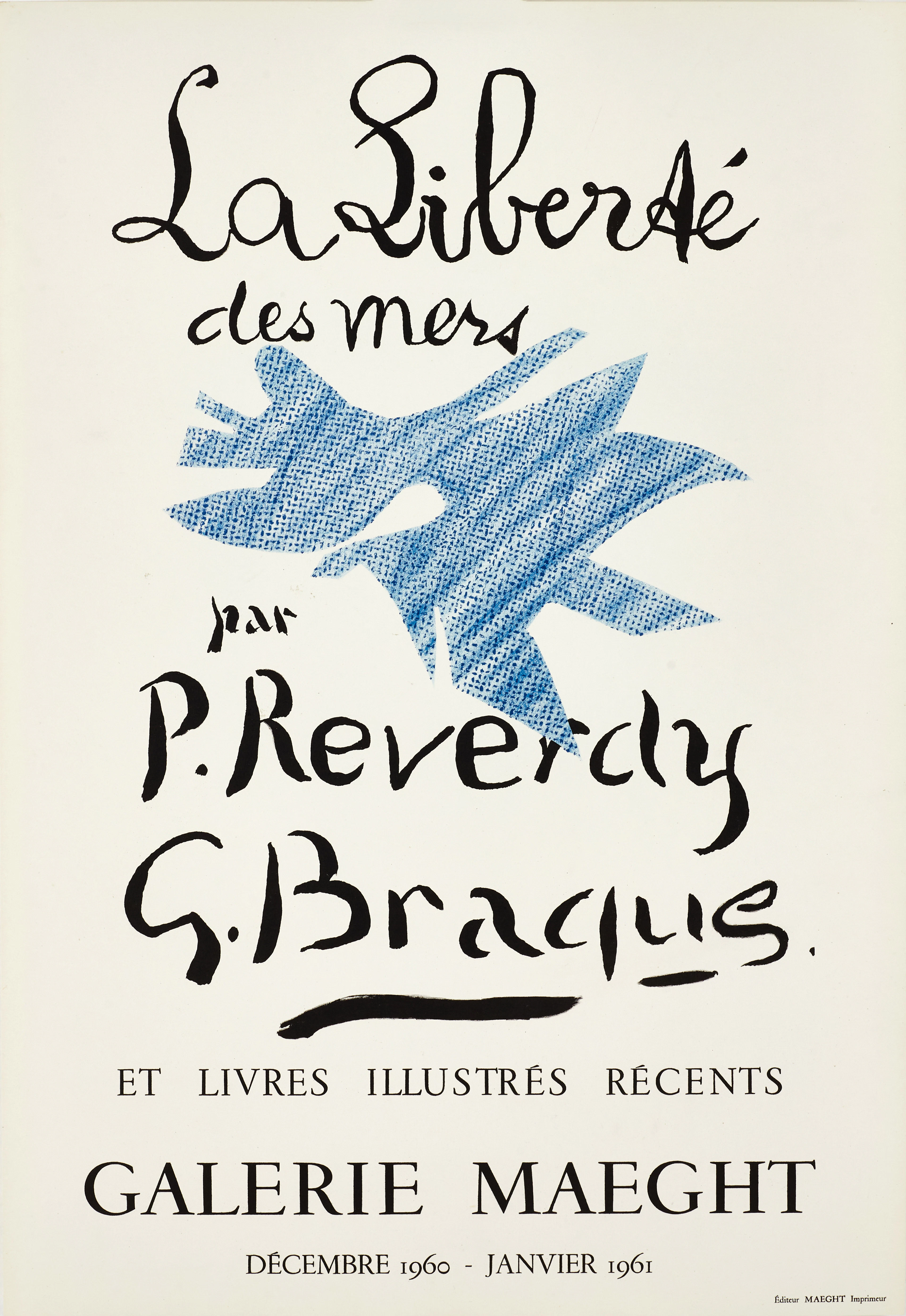 GEORGES BRAQUE (Frankrike, 1882-1963). Utställningsaffisch, "La Liberte