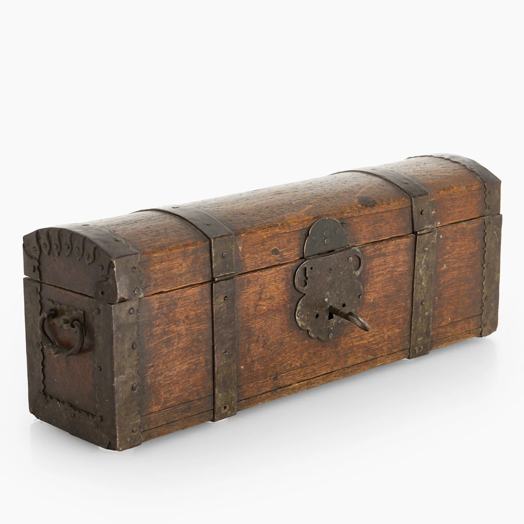 SKRIN, barock, Sverige, 1700-tal, ek, beslag i järnsmide.