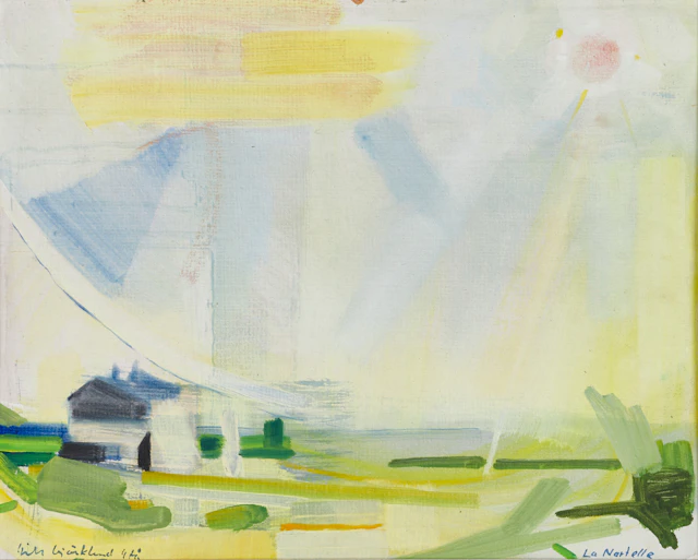 ILS BJÖRKLUND (1912‑2005): "Sol över La ferme i la Natelle, signerad