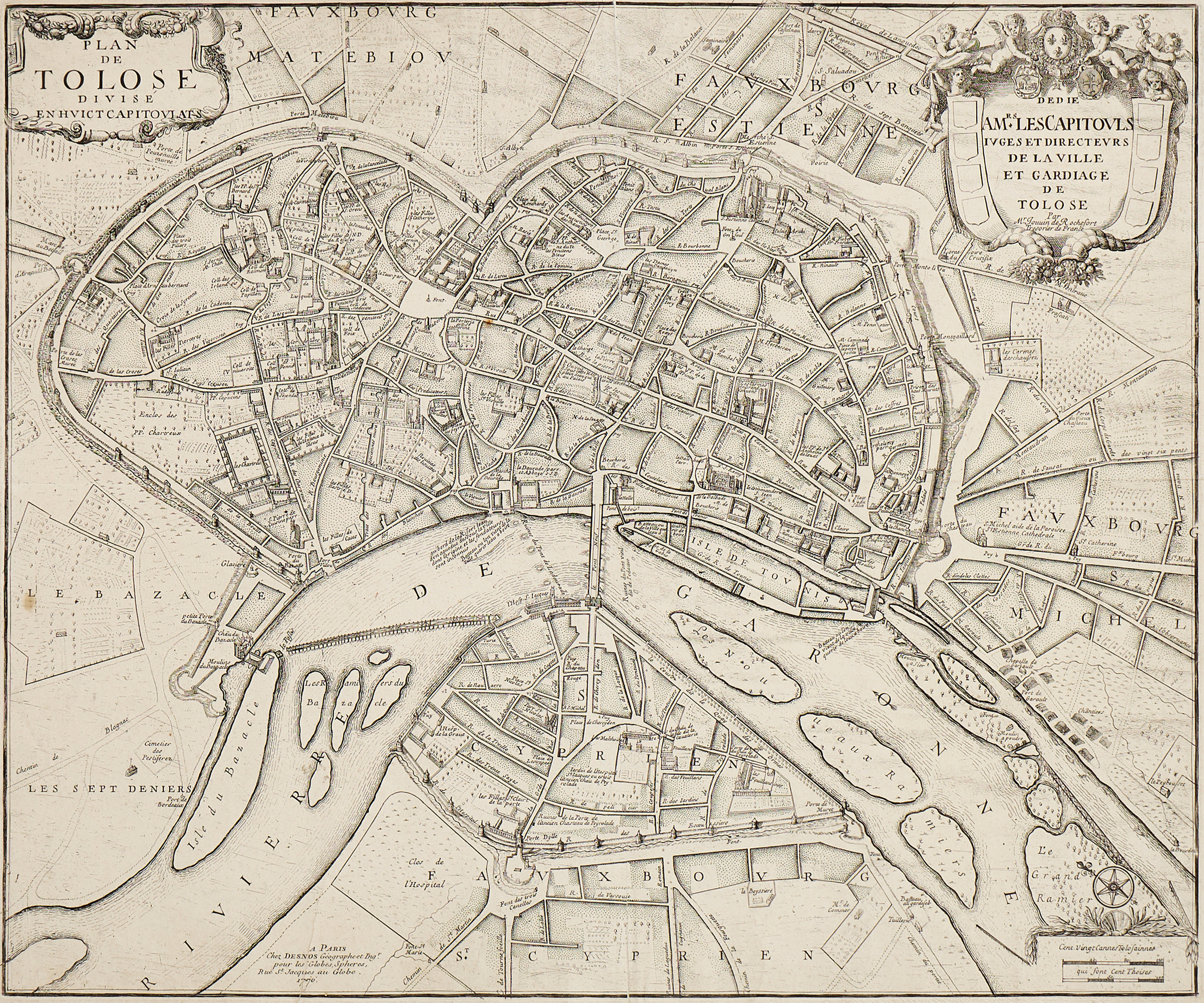 ROCHEFORT/DESNOS, Plan de Tolose, 1770.