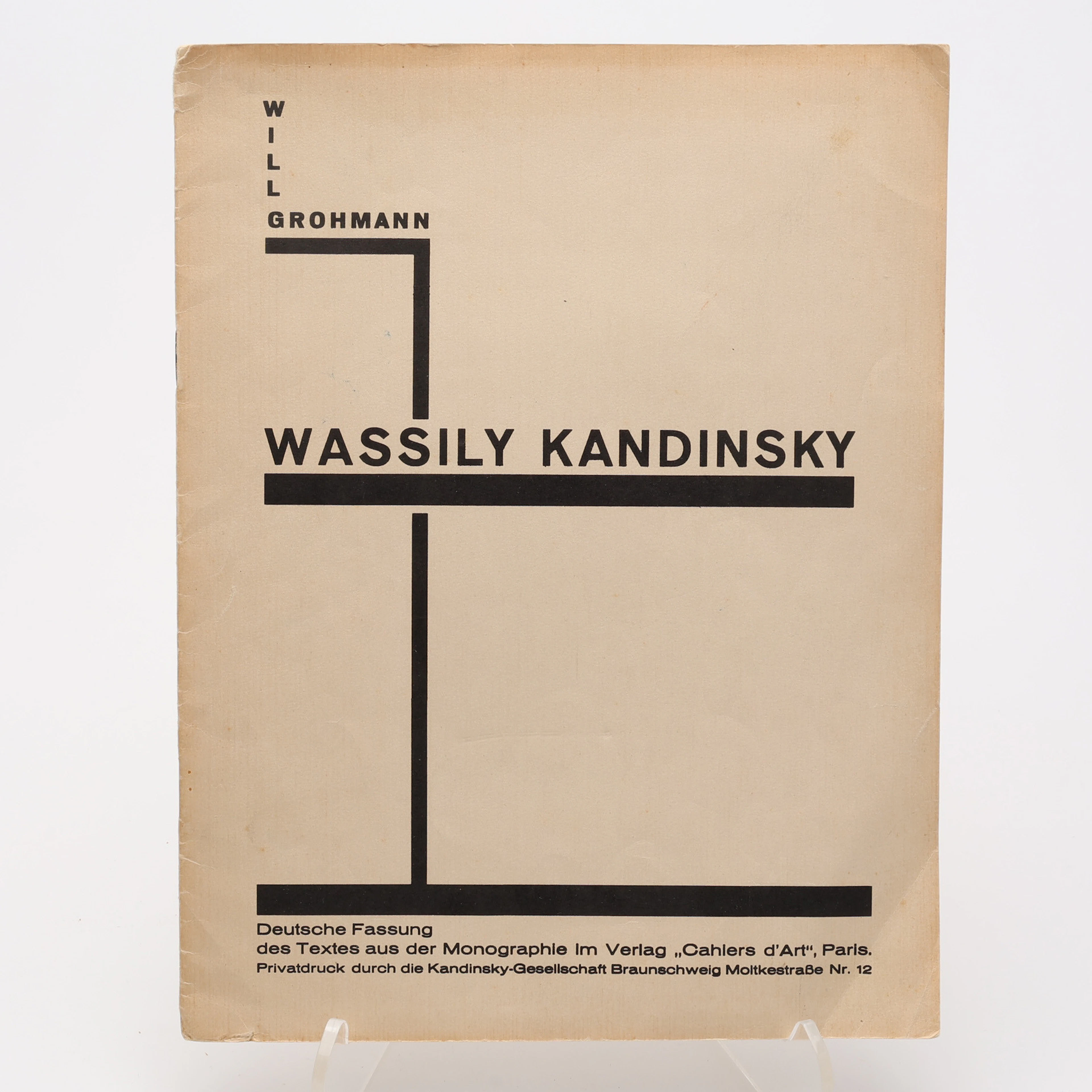 WASSILKY KANDINSKY, RYSK KONSTNÄR, (1866-1944). WILL GROHMANS ÖVERSÄTTNING
