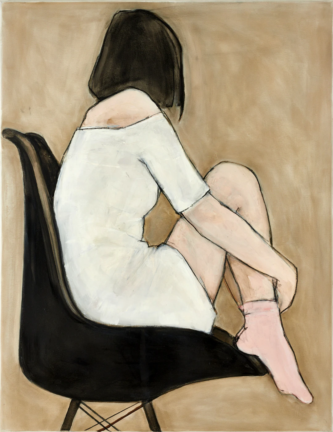 CATHARINA ELSNER (Sverige, född 1938), "Flicka med rosa strumpa”