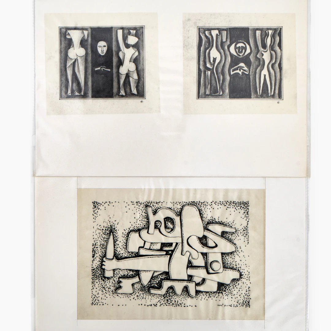HEINZ SEVENICH (Aachen/Tyskland 1935-2023): (6) Kompositioner, blyerts.