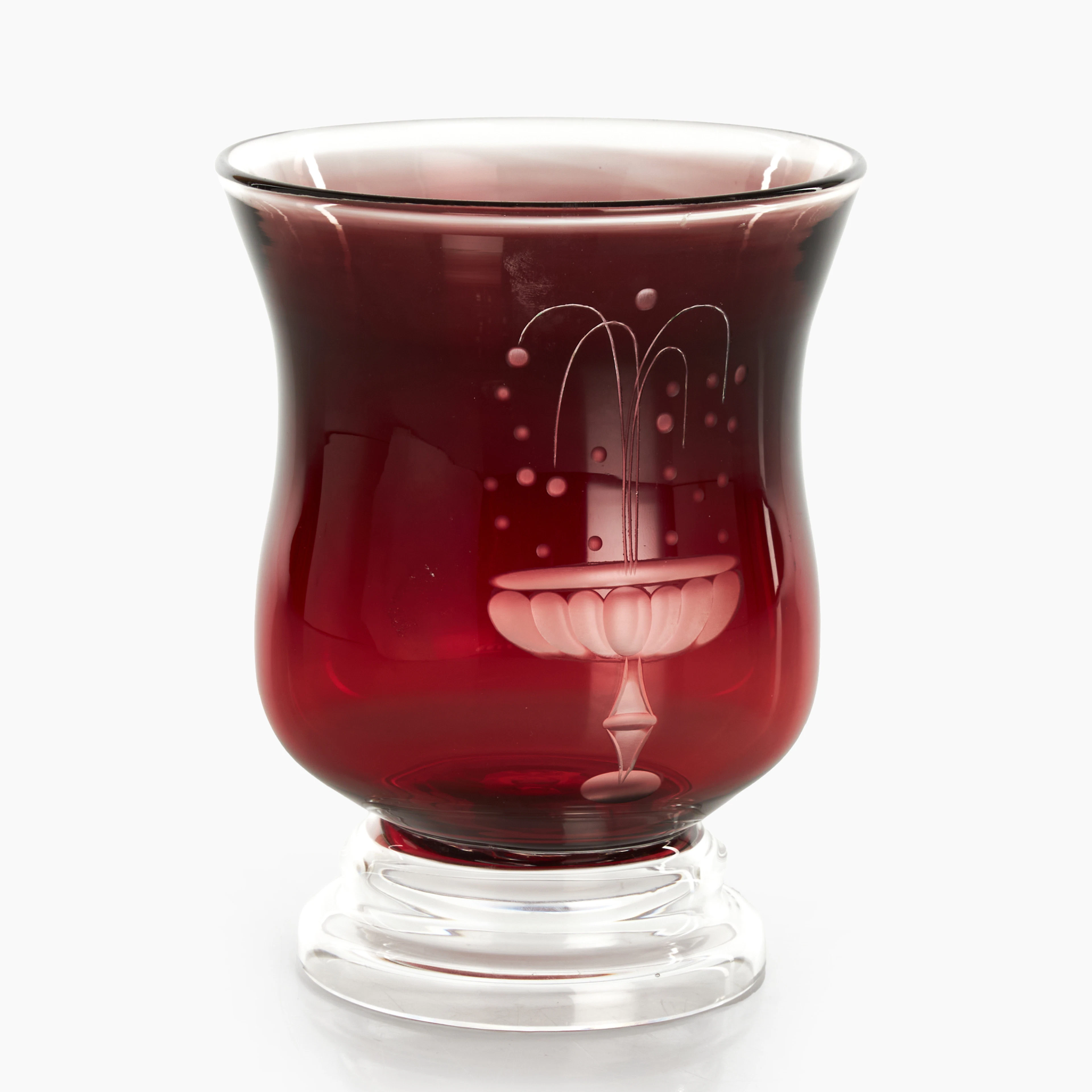 SVEN-ERIK SKAWONIUS, Vas, Kosta, signerad, daterad 1945, rött överfångsglas