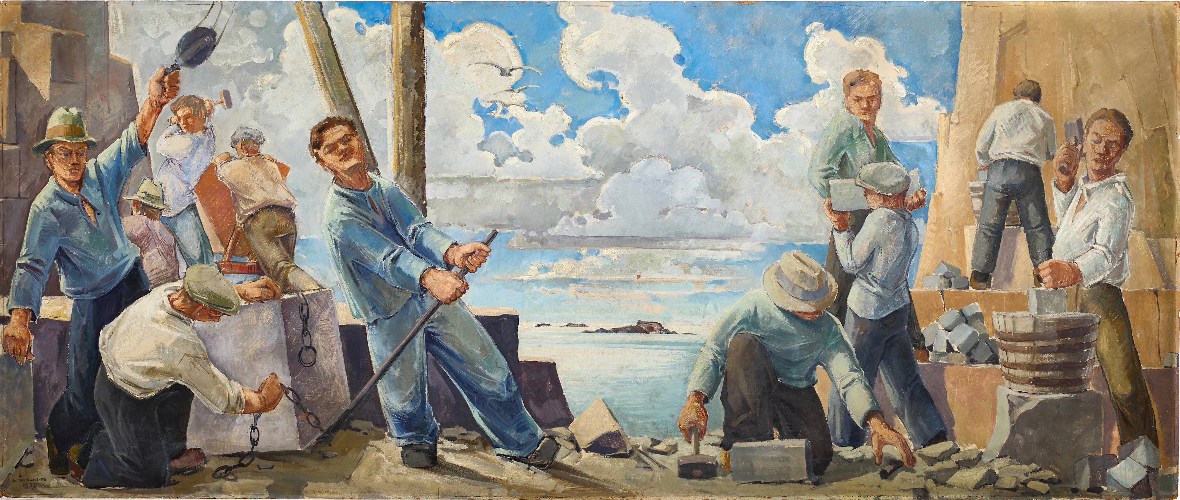 GUNNAR THELANDER (Uddevalla 1916-1992 Stockholm), Stenarbete, signerad