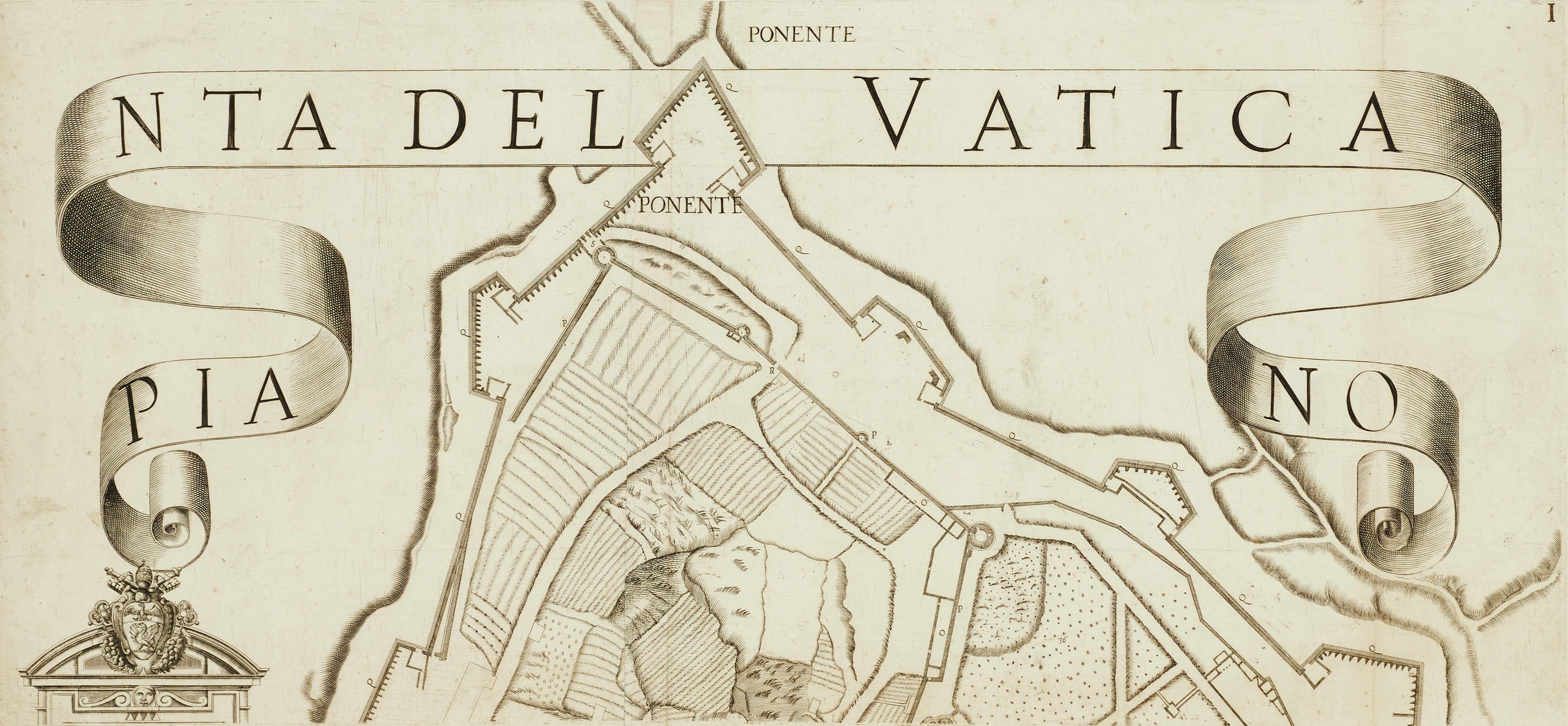 MARTINO FERRABOSCO (verksam i Rom 1613-1623), graverade planer i två