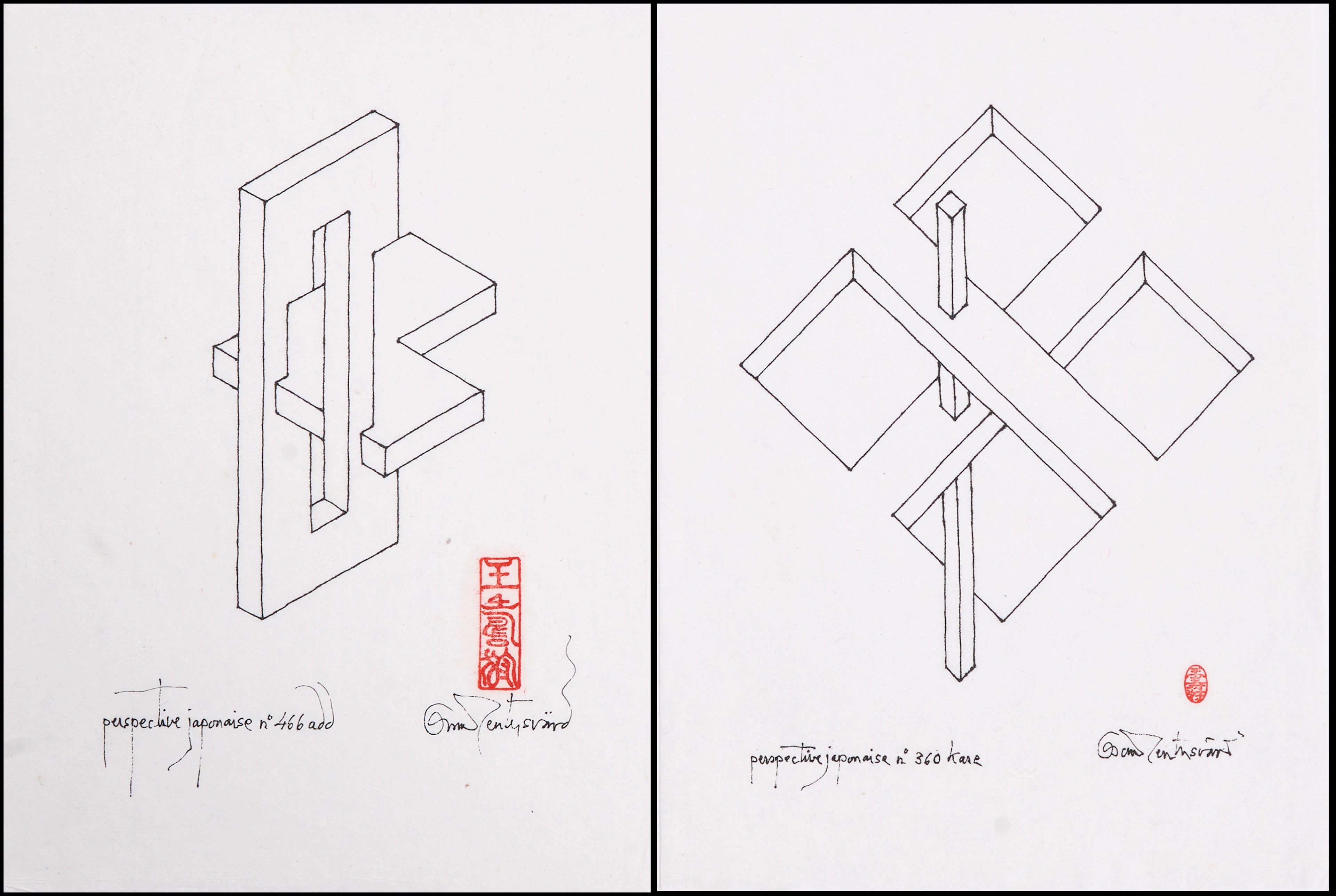 OSCAR REUTERSVÄRD (Sverige, 1915-2002), (2), Perspective japonaise