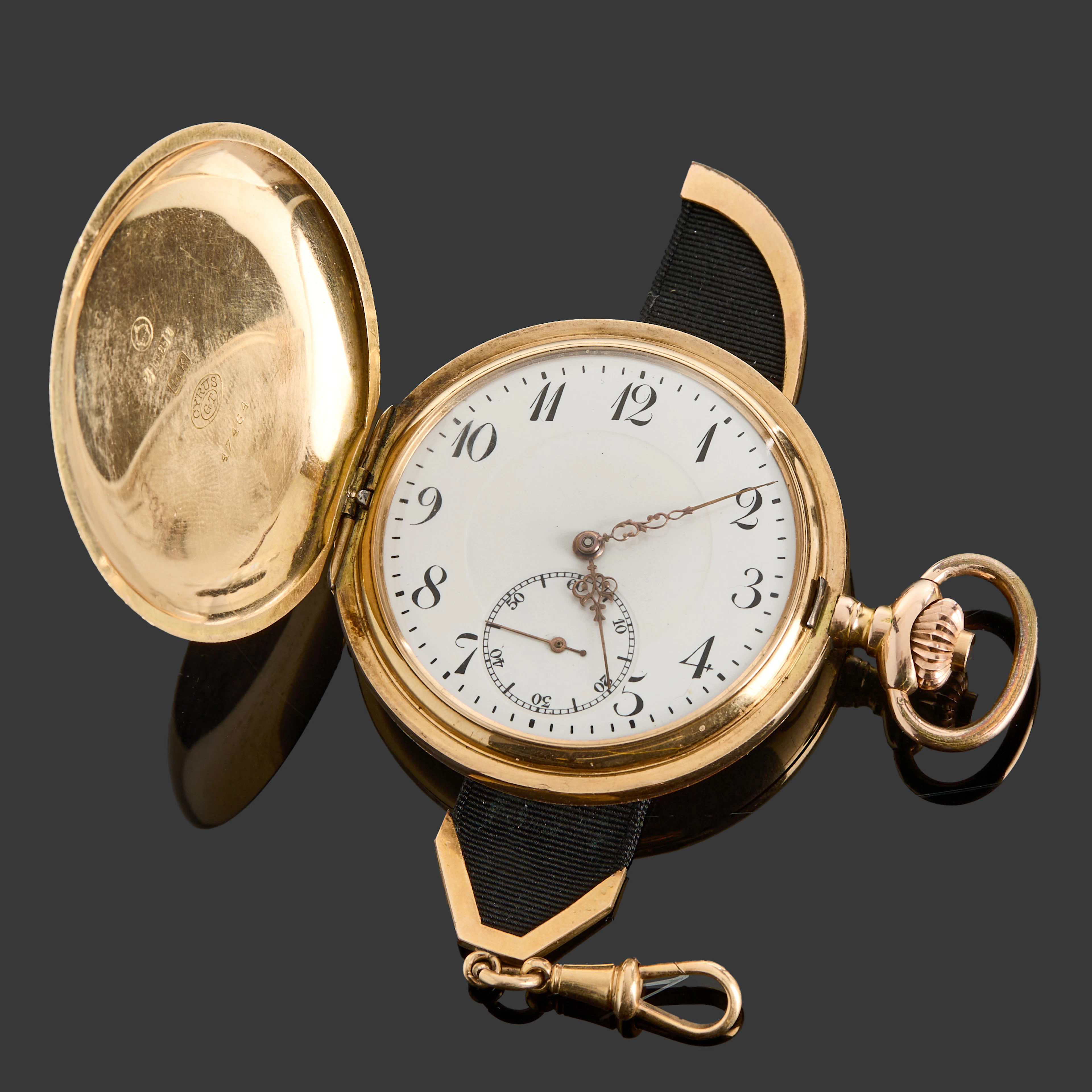 FICKUR, 14k guld, emaljerad urtavla, tidigt 1900-tal. Med etui från