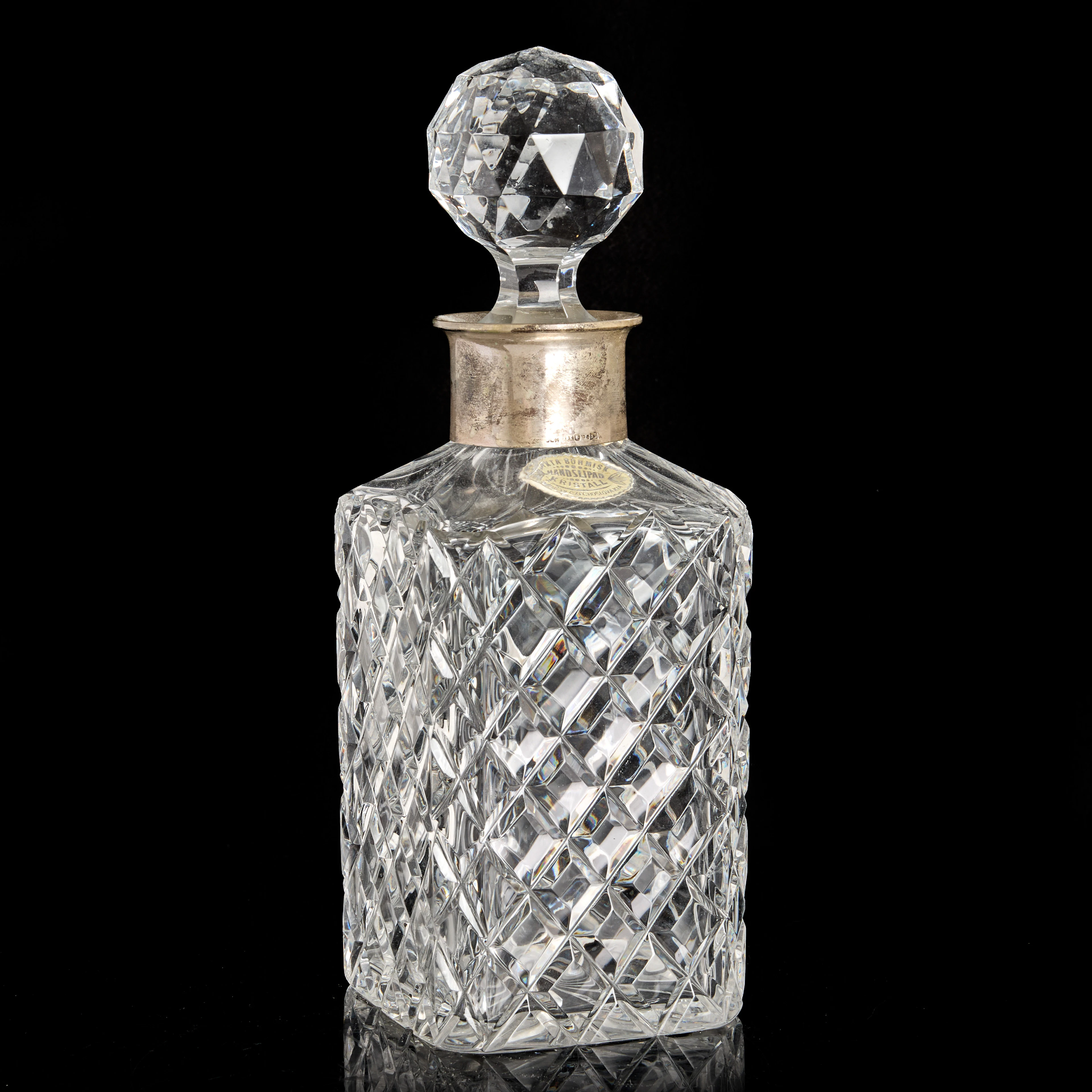 KARAFF, 1963, Stockholm, J.L Hultman, Böhmisk handslipad kristall, siver.