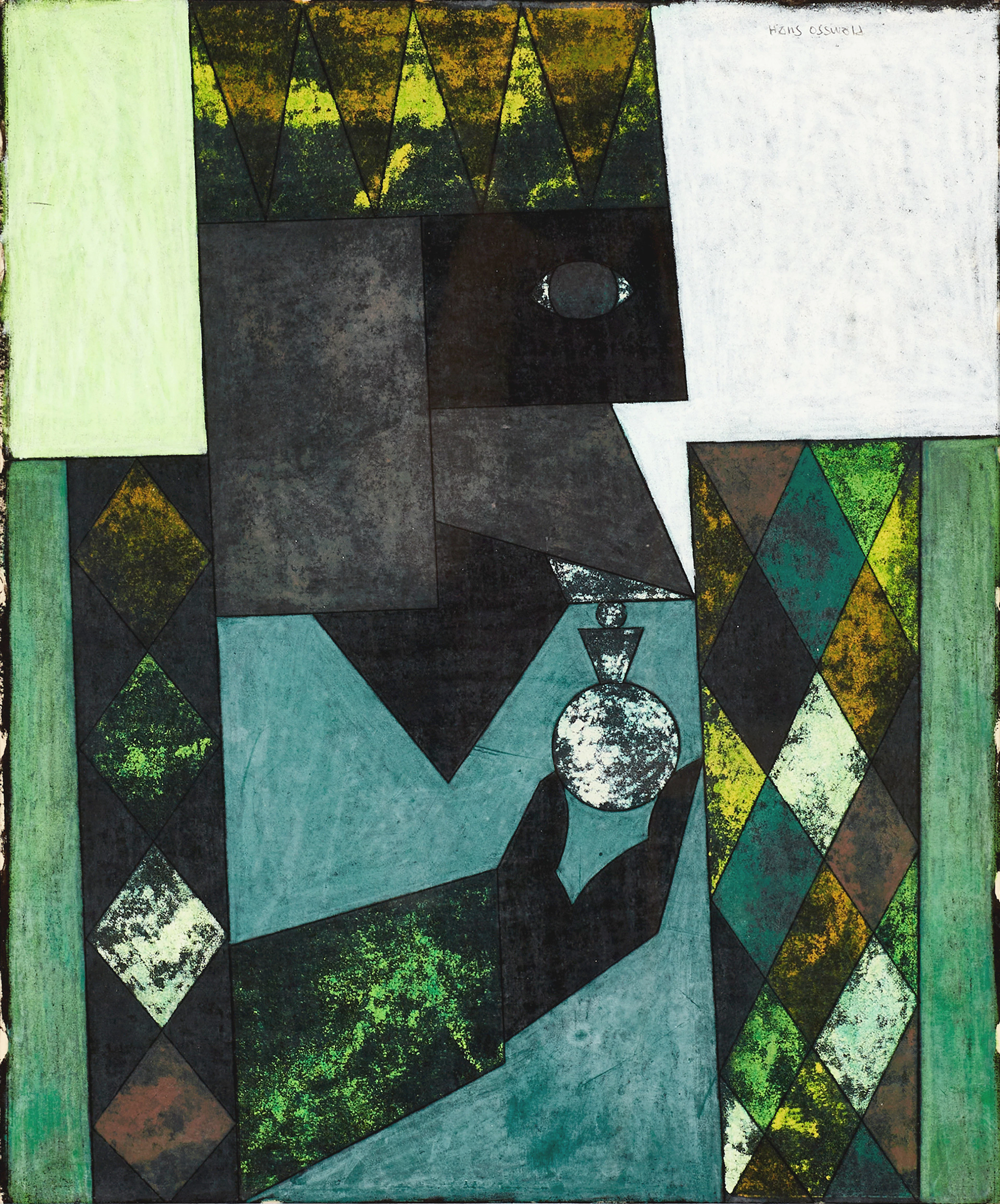 HANS OSSWALD (Kungs-Barkarö 1919-2002 Malmö), Kompostion, signerad