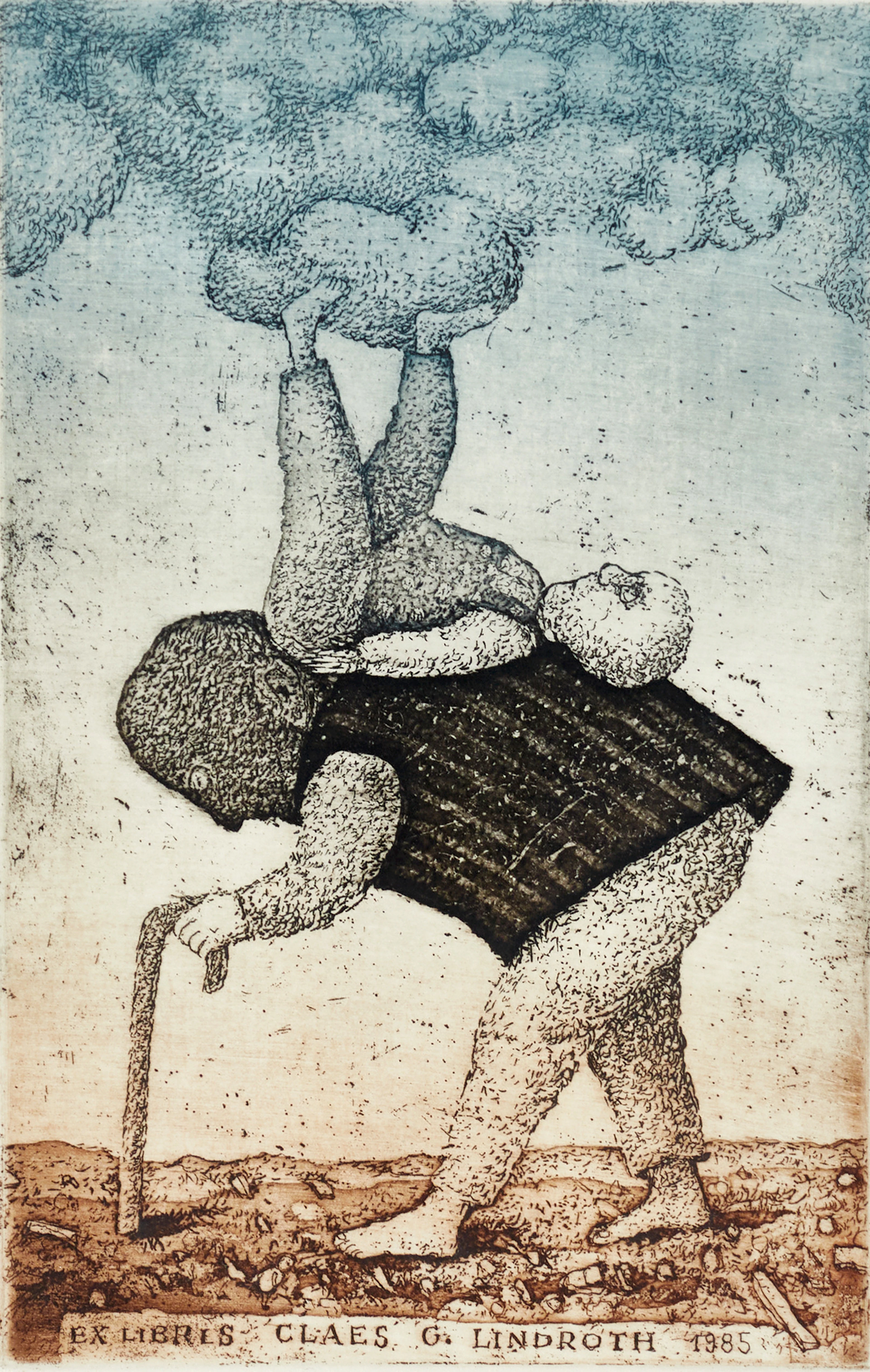 STASYS EIDRIGEVIČIUS (Litauen, född 1949), "Ex Libris Claes G. Lindroth"