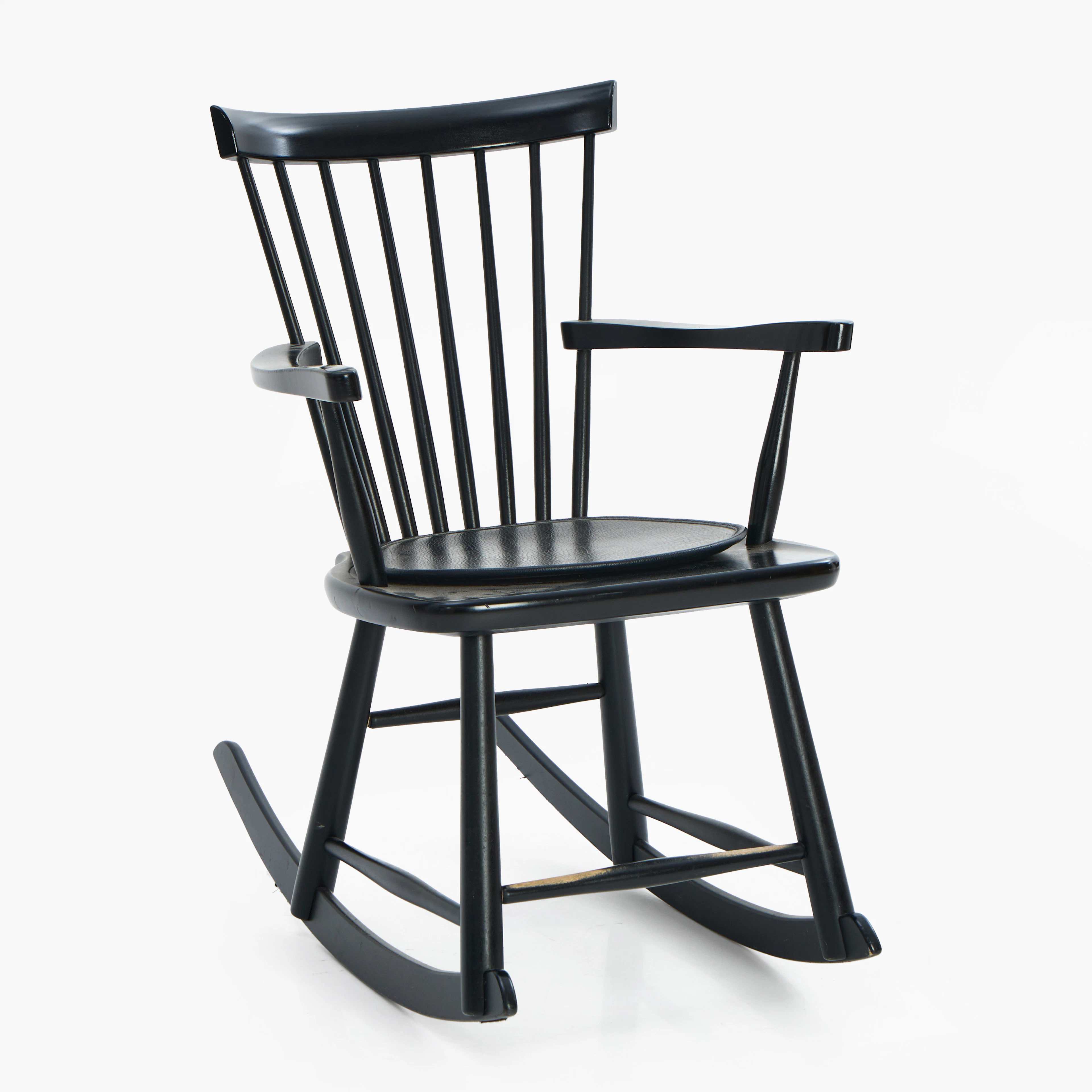 CARL MALMSTEN. Gungstol, "Lilla Åland", Stolab 2008, svartlackerad björk.