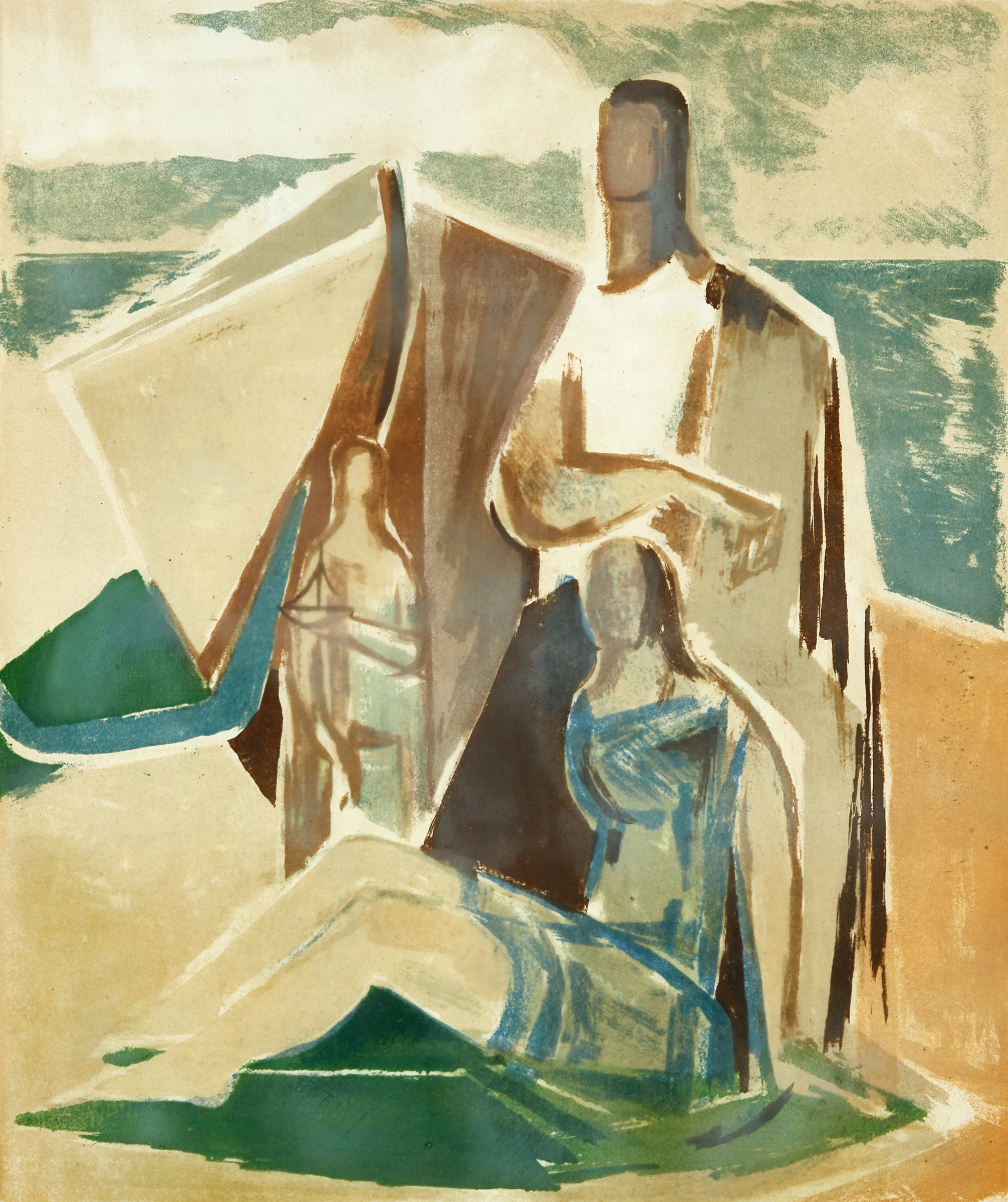 TUULIKKI PIETILÄ (FINLAND, 1917–2009). Sällskap på strand, signerad