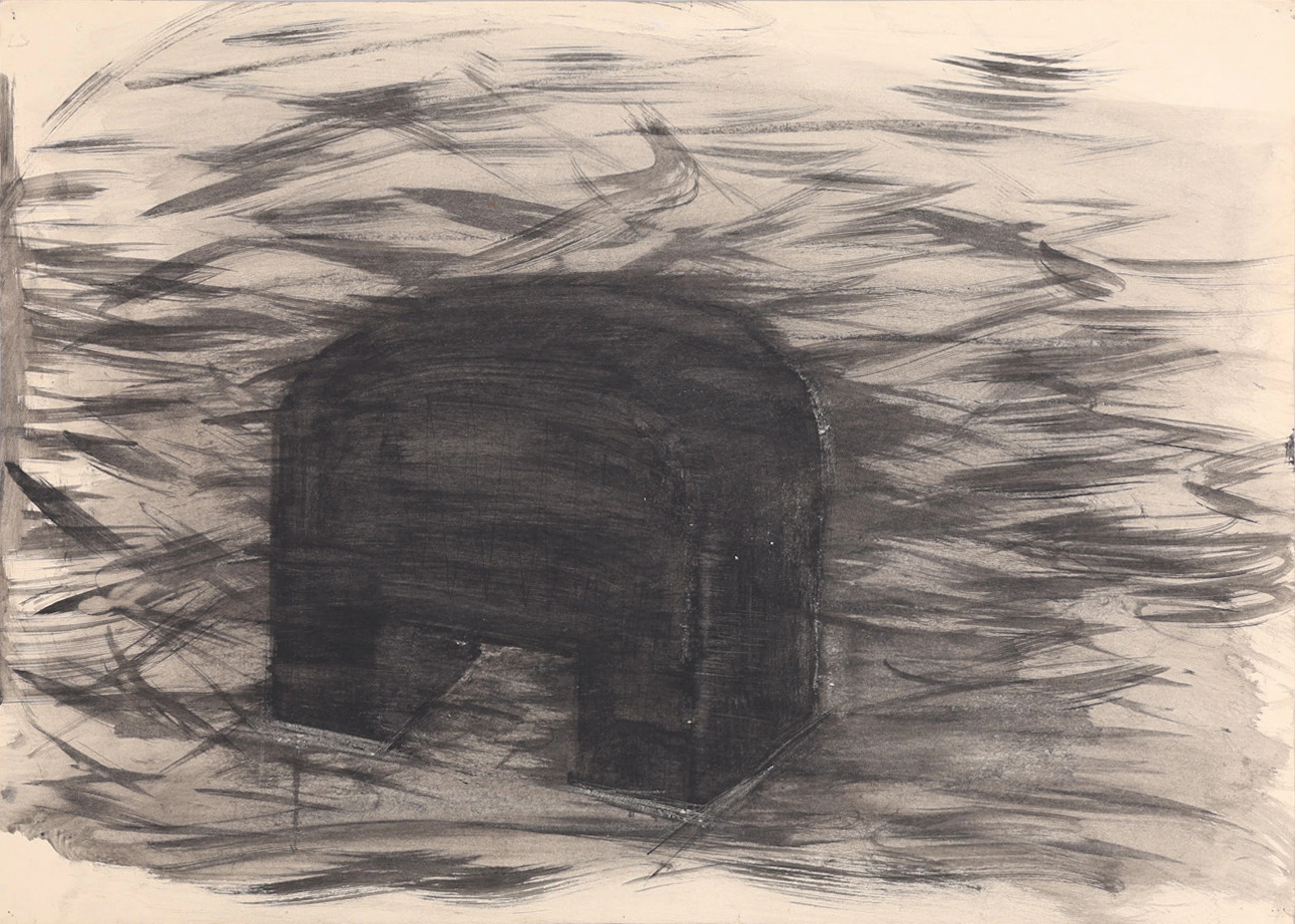 STINA EBERS 1962-2025. BLANDTEKNIK, TUSCH, PORTAL, OSIGNERAD, 1980-TAL.