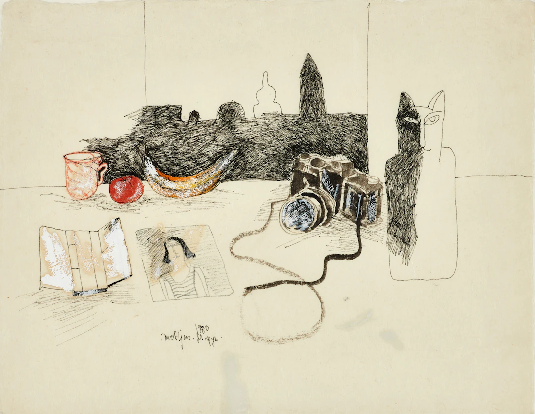 MADELEINE PYK (FÖDD 1934). "Motljus", signerad, blandteknik på papper.