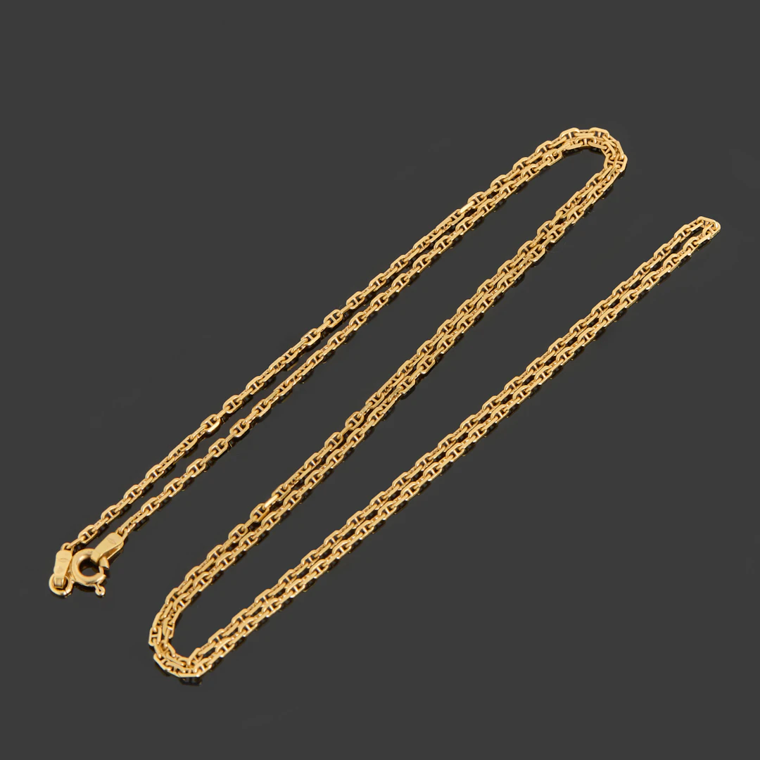 HALSKEDJA, 18k guld, fantasi-länk.