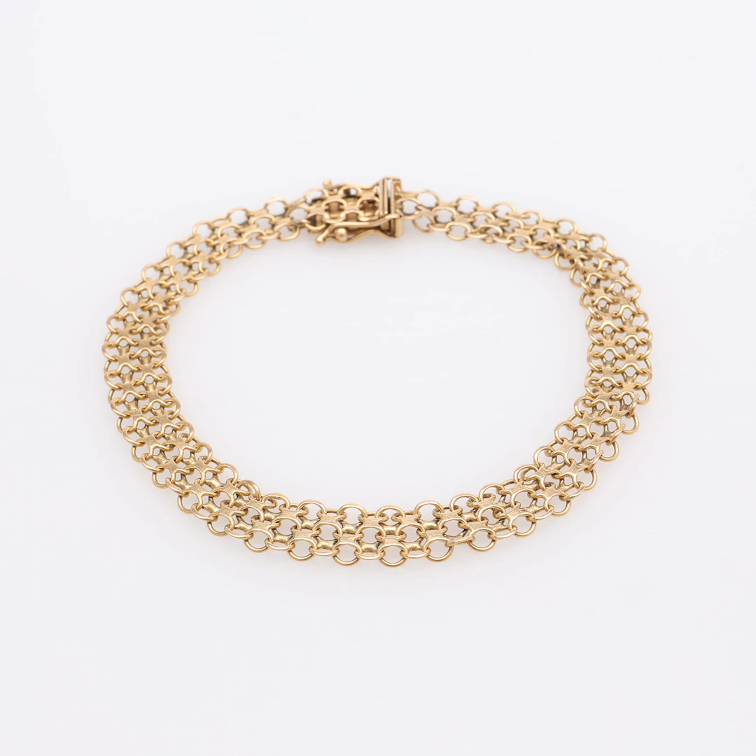 ARMBAND, X-LÄNK, 18K GULD, VIKT CA 9,6 GRAM.