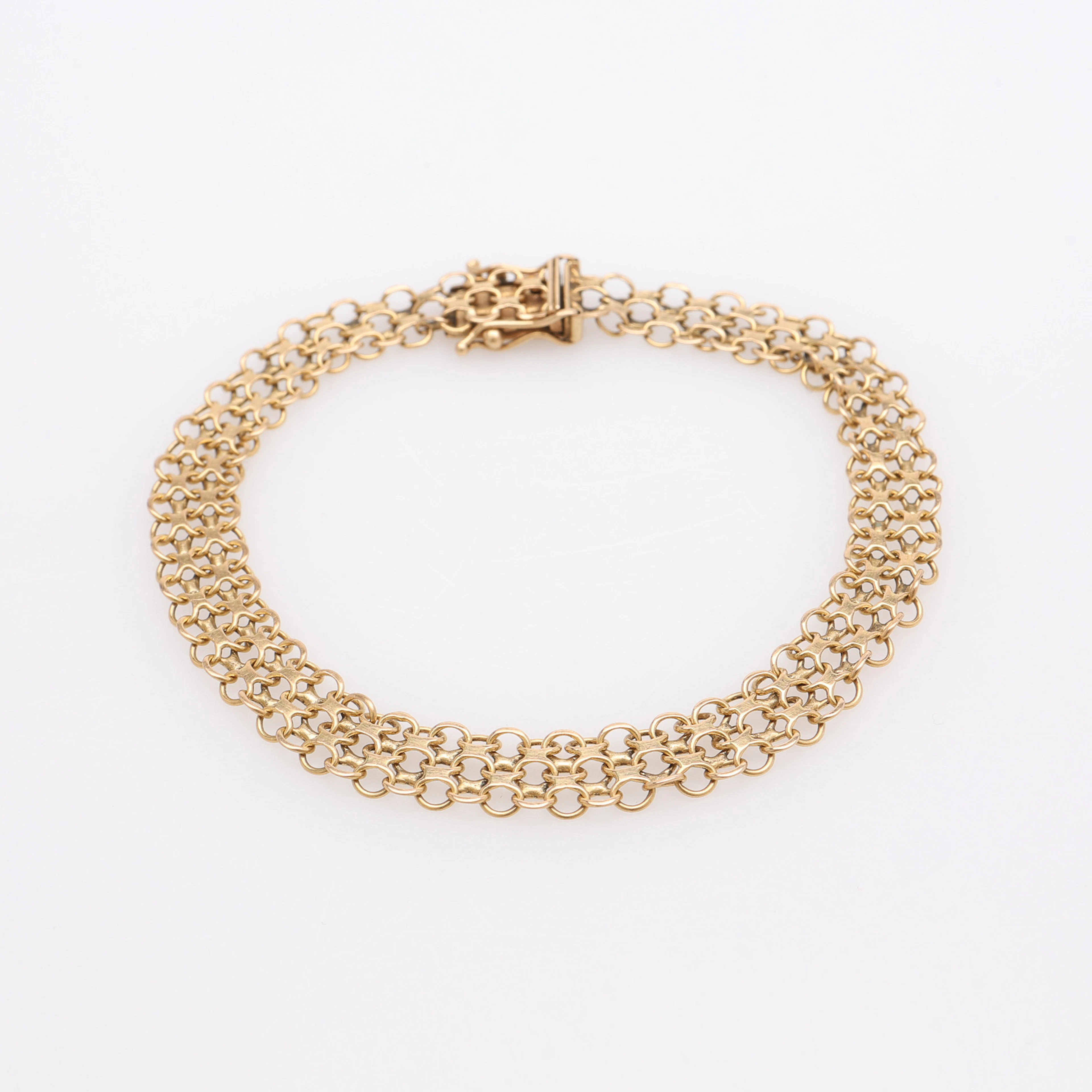 ARMBAND, X-LÄNK, 18K GULD, VIKT CA 9,6 GRAM.