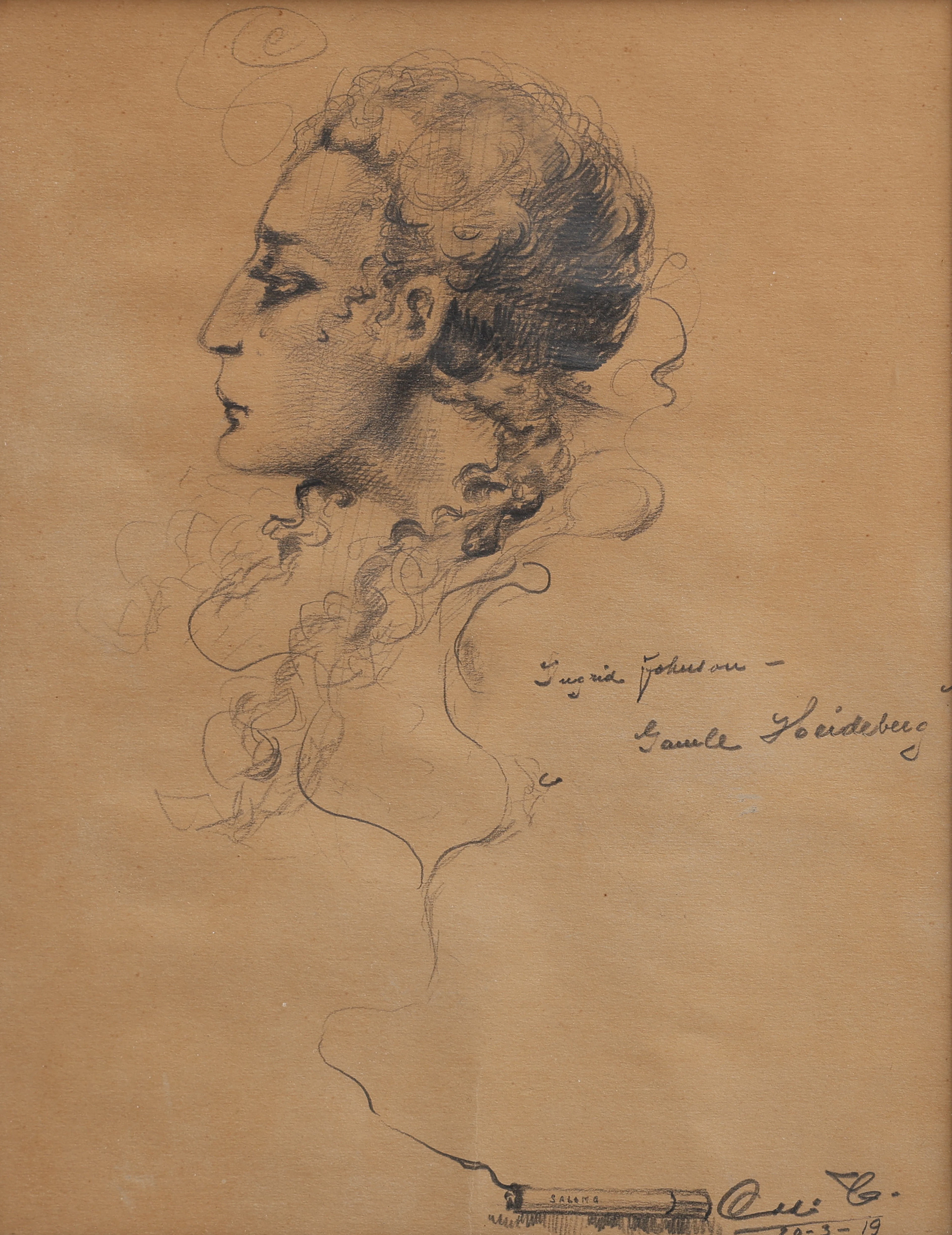 AUGUSTE CLERGÉ 1891-1963. GRAFIT PÅ PAPPER, INGRID JOHNSSON I ROLLEN