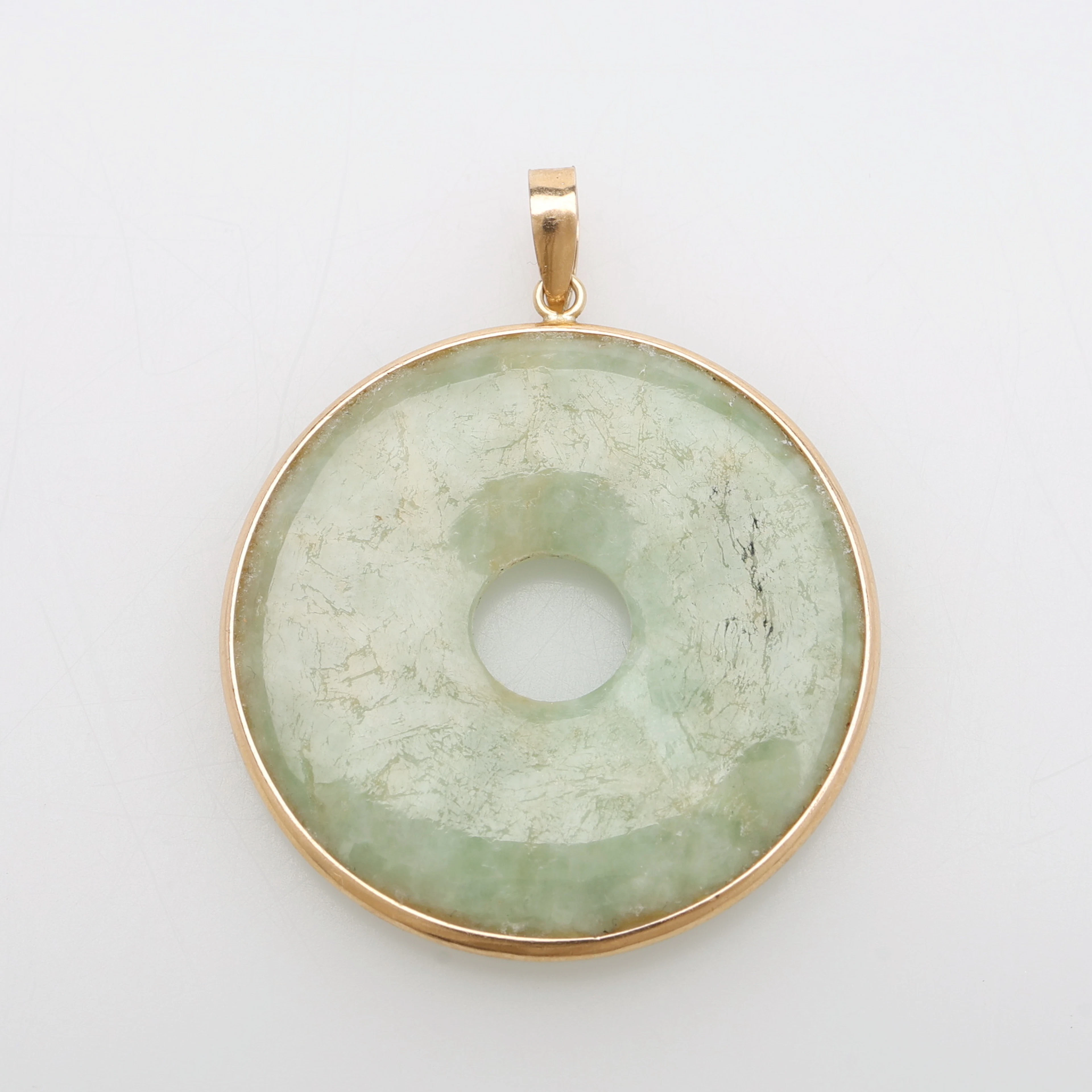 HÄNGE, 14K GULD & JADE, TOTALT 6,5 GRAM.