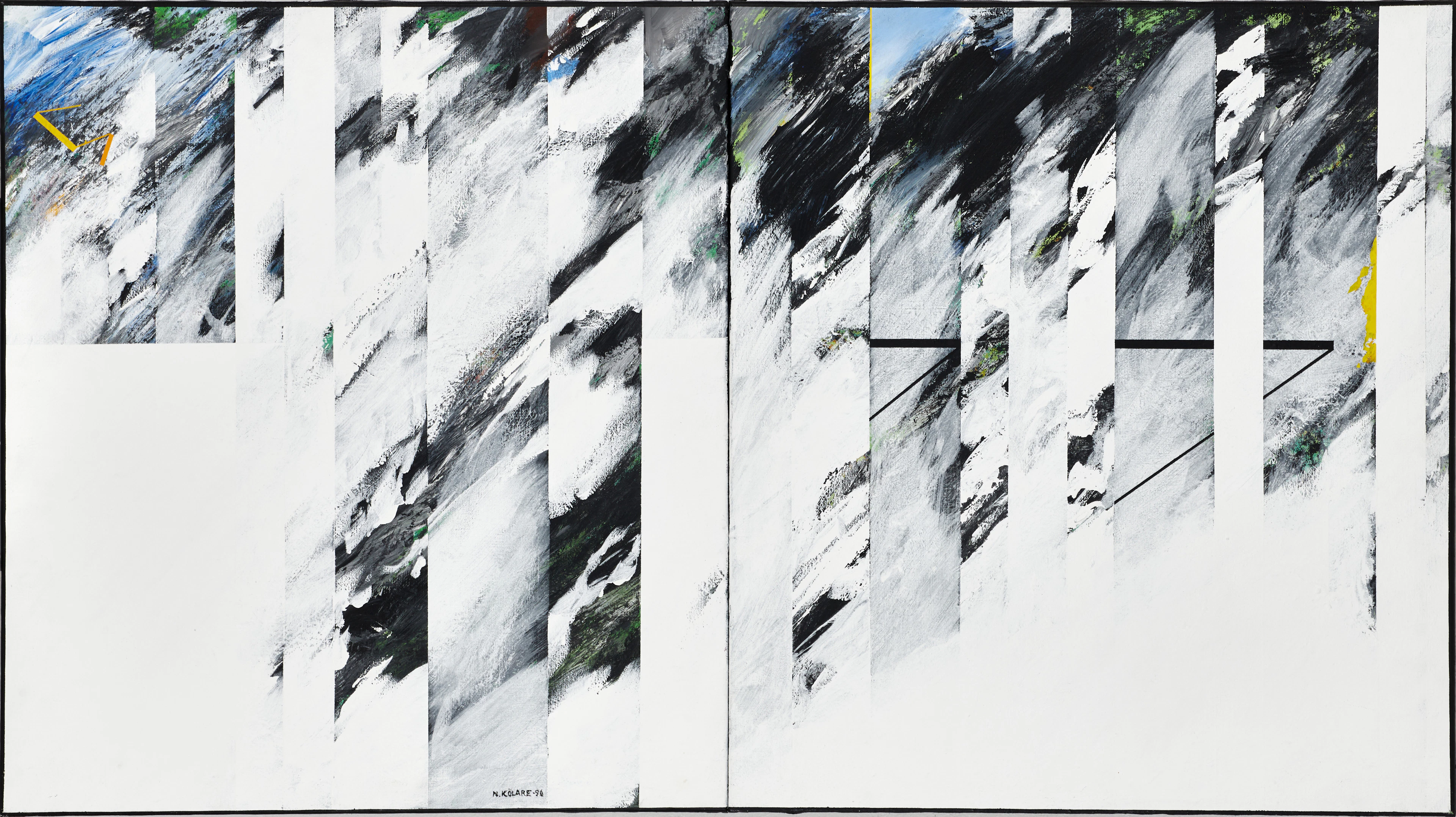 ILS KÖLARE (1930-2007): Utan titel, diptyk, signerad och daterad N.