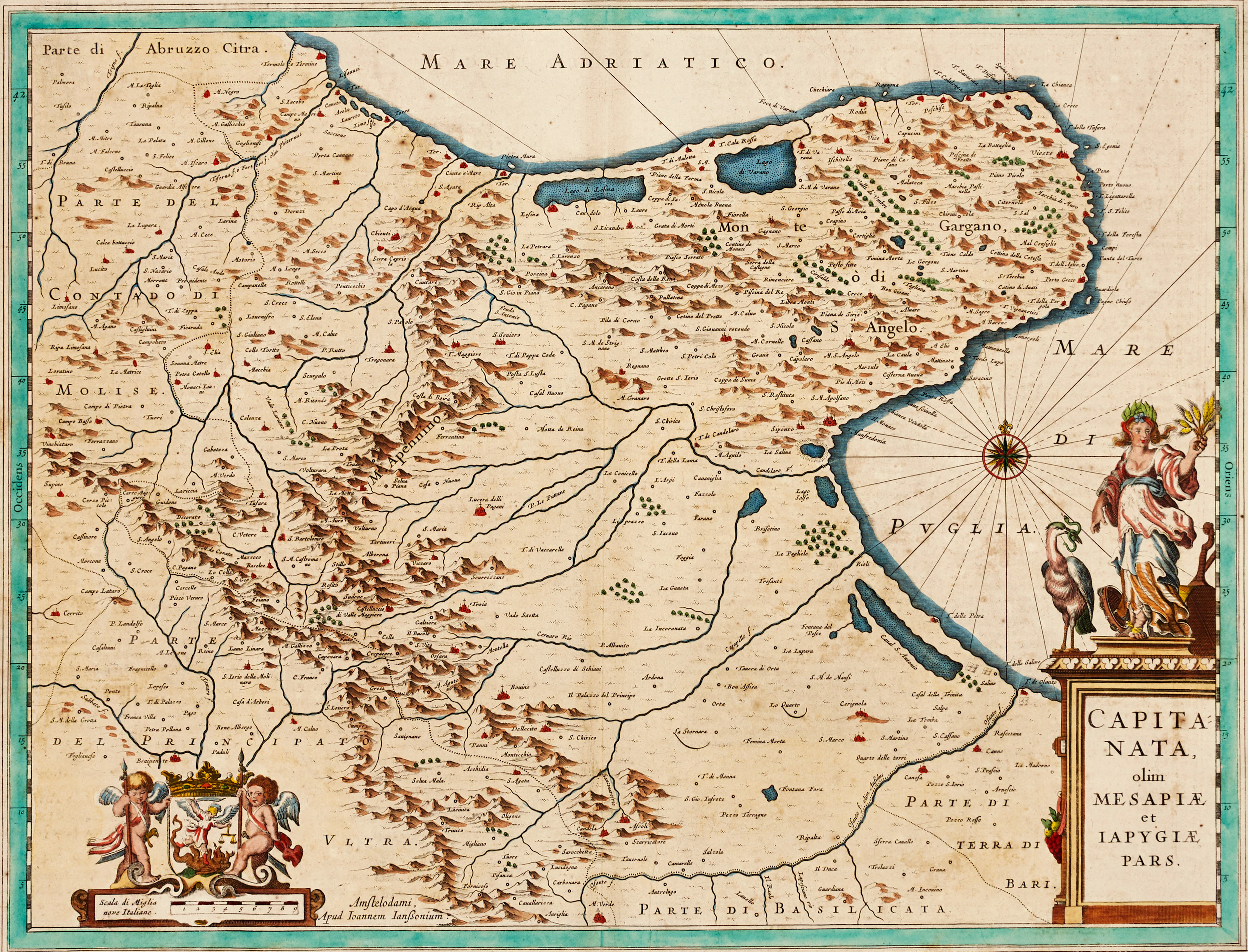 JANSSONIUS, Capitanata, olim Mesapiæ et Iapygiæ Pars, 1653-66.