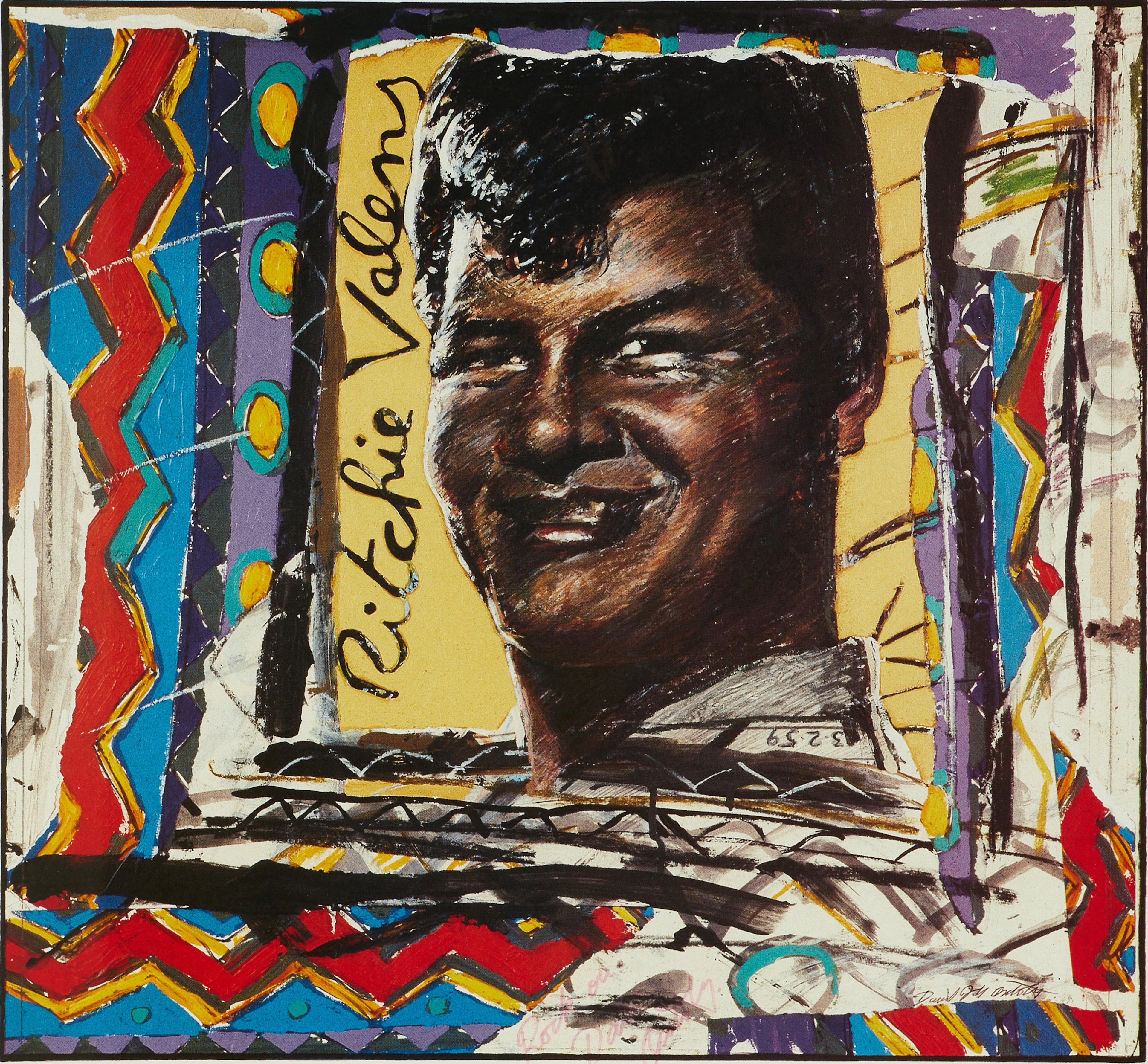 DAVID OXTOBY (ENGLAND, FÖDD 1939). "Ritchie Valens", signerad, färgserigrafi.