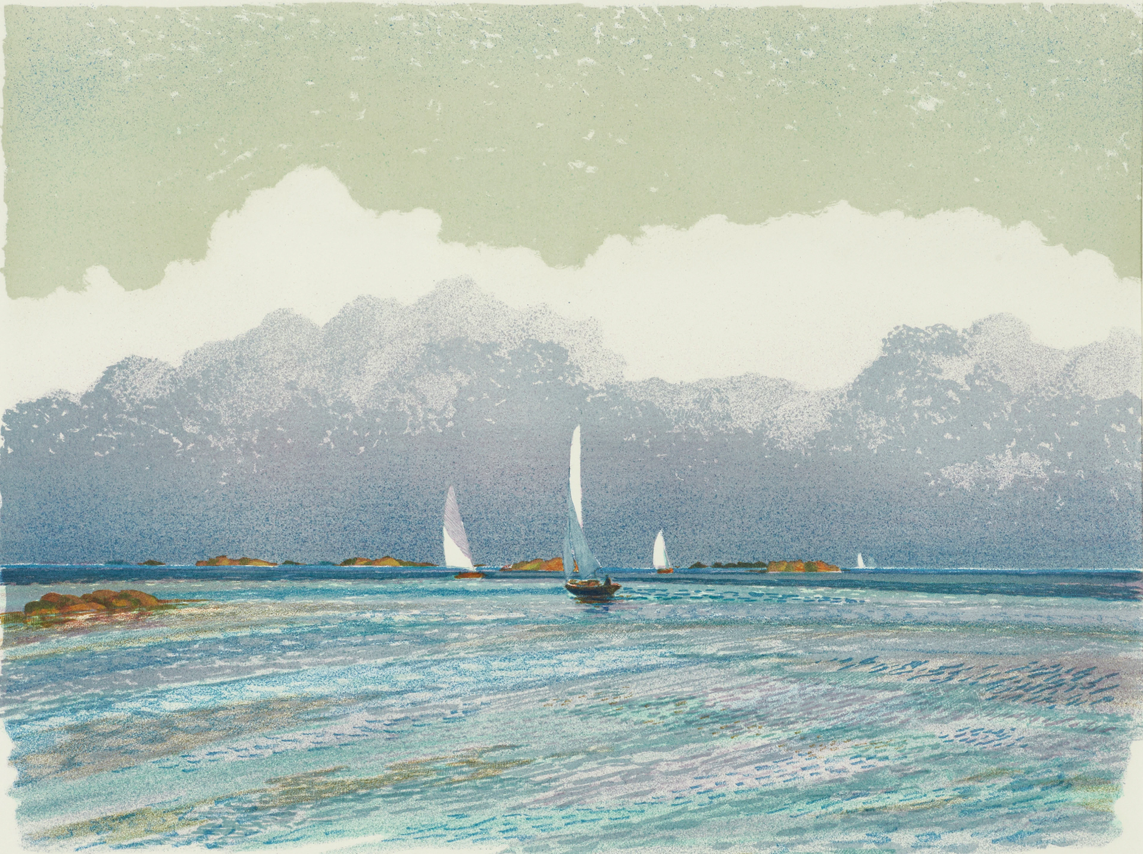 ROLAND SVENSSON (1910-2003). "Segel och sommar", signerad och daterad