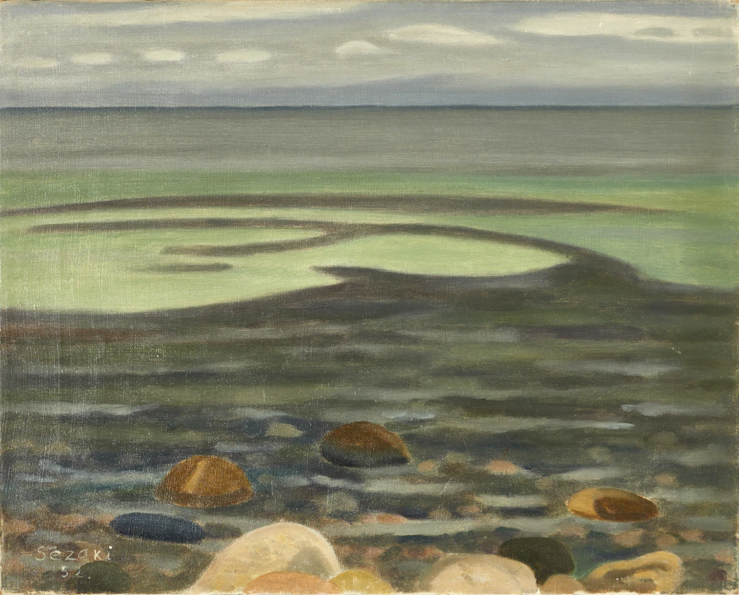 HAROU SÉZAKI (1907). Havsmotiv, signerad och daterad Sézaki 52, olja på duk.
