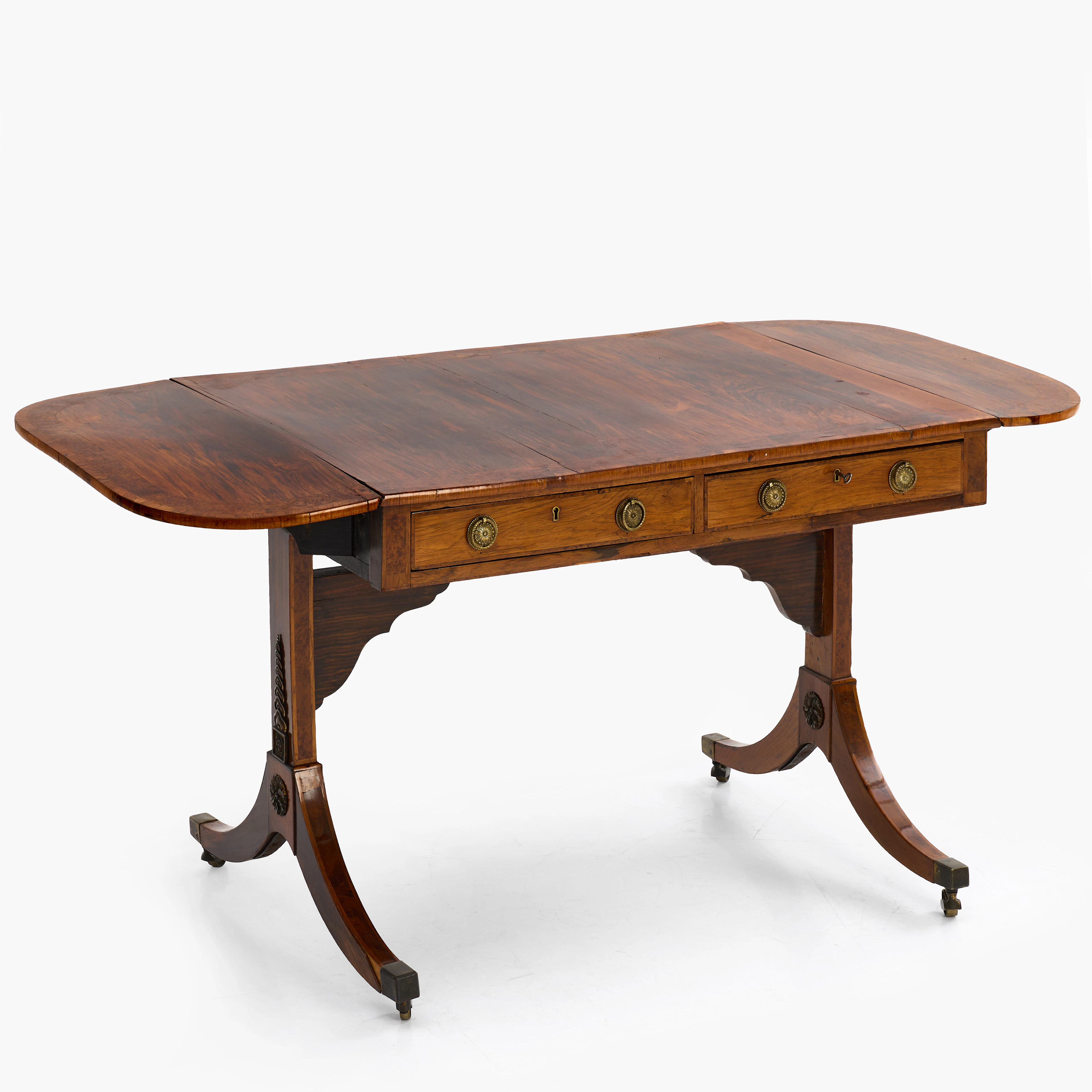 KLAFFBORD, Empire, England 1800-talets första hälft, fanerat i jakaranda