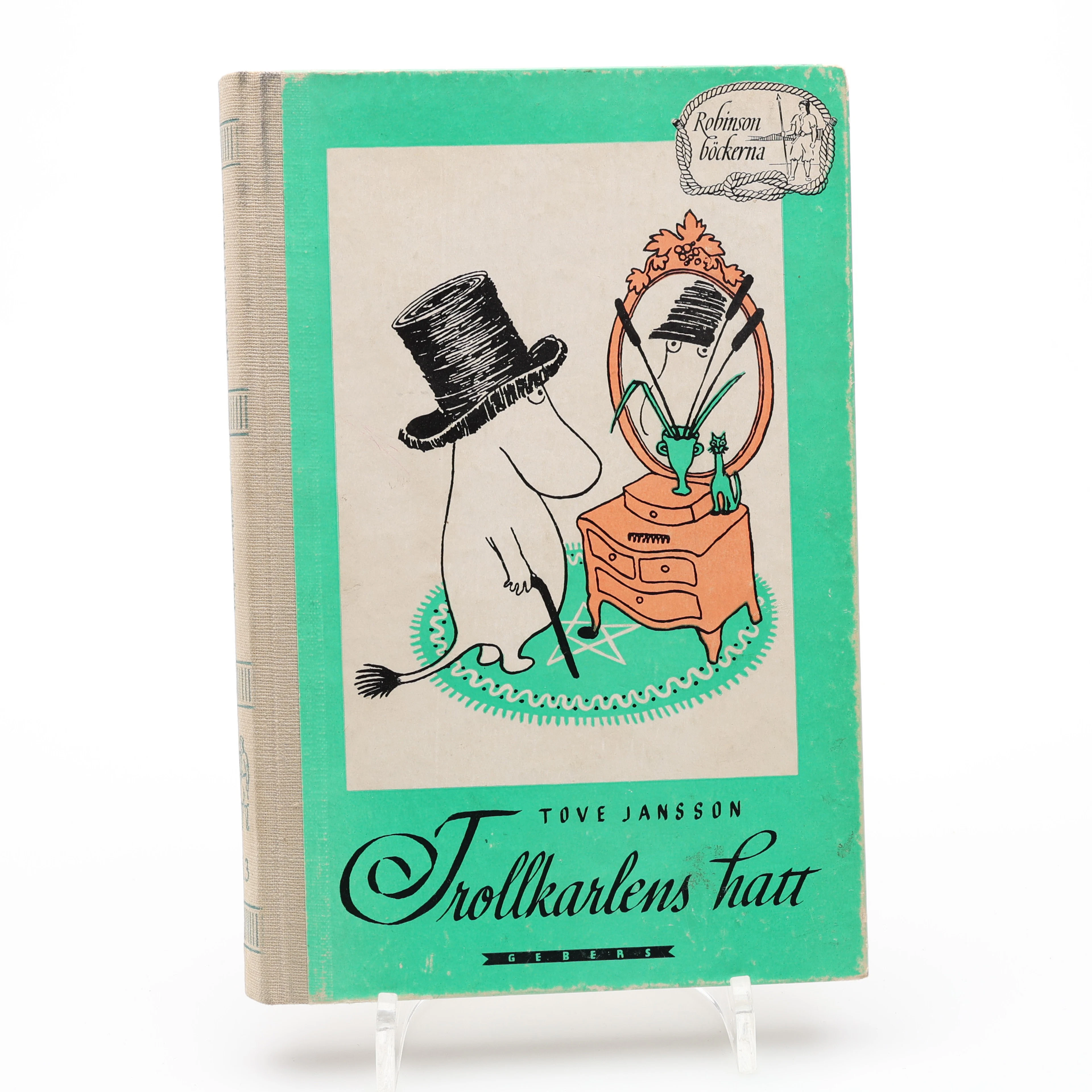 MUMINTROLLEN. TOVE JANSSONS' TROLLKARLENS HATT I FÖRSTA SVENSKA UPPLAGAN 1949.