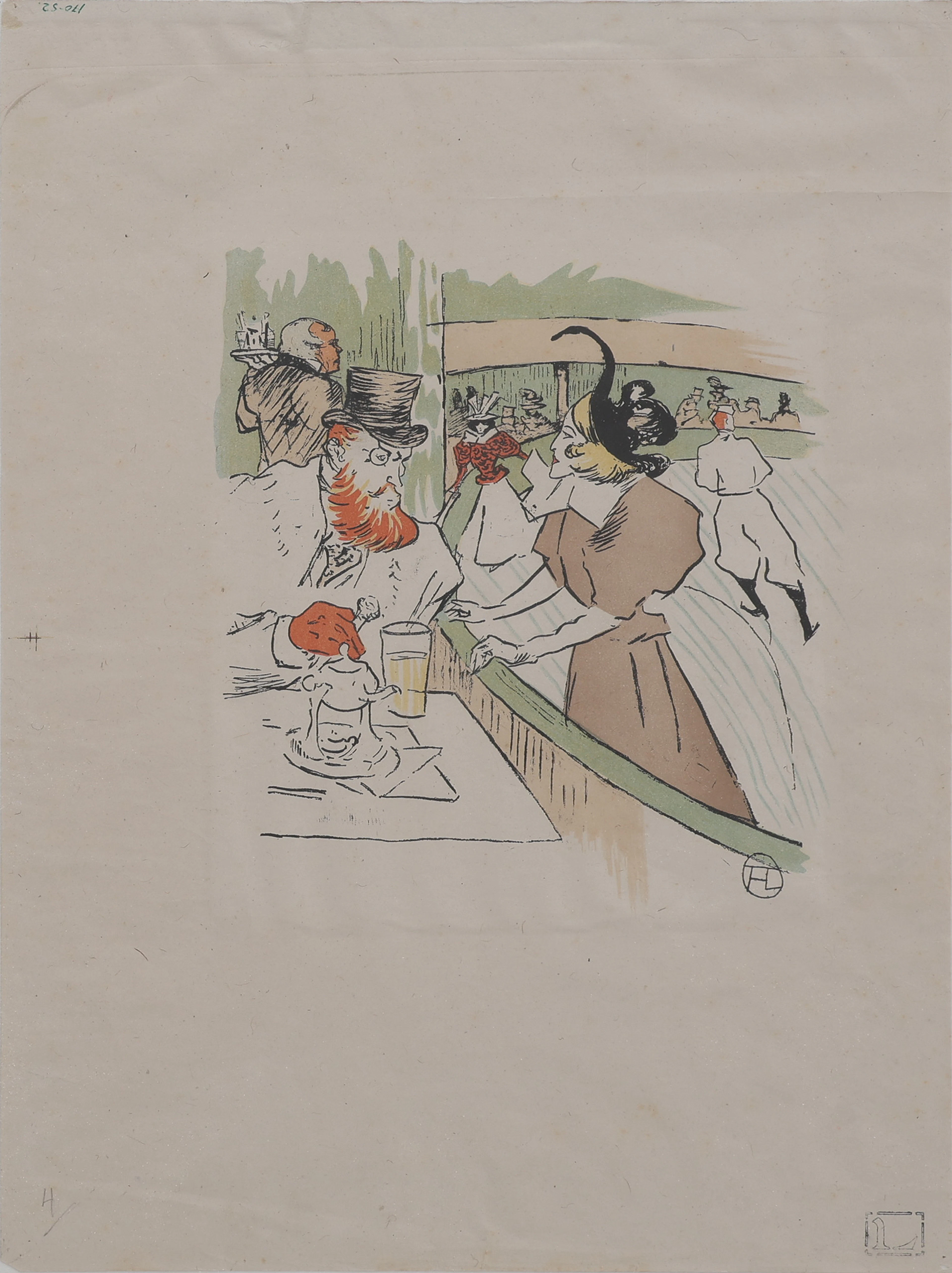 HENRI DE TOULOUSE-LAUTREC. LITOGRAFI, PROVTRYCK TILL "SKATING PROFESSIONAL